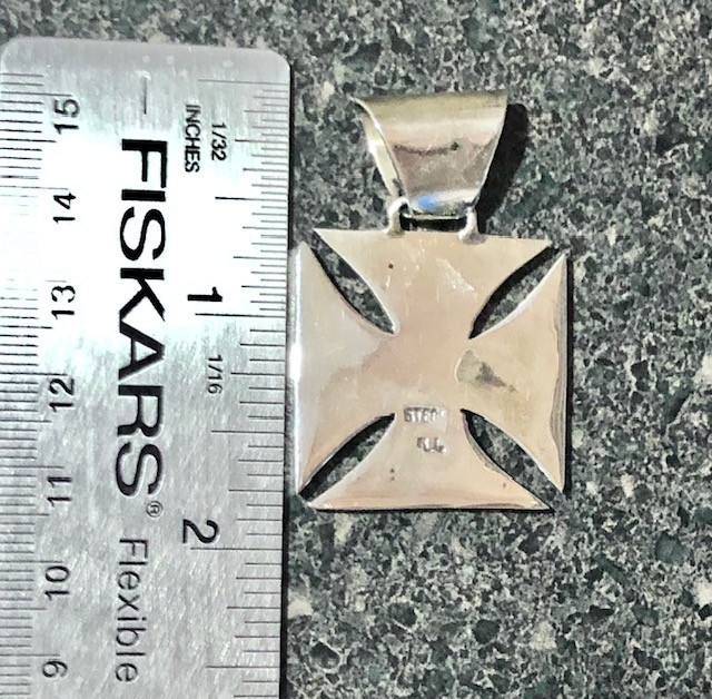 ViNtAgE Bad A$$ Biker Cross Opal Pendant Opal Maltese Sterling Reynesta Leland