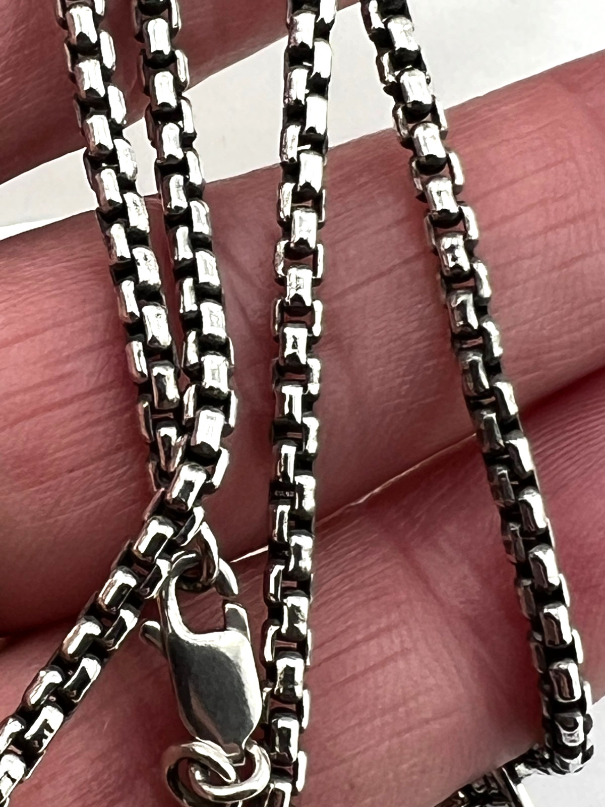 DDD Dominique Dinouart modernist pendant 925 Sterling silver necklace 18″L chain