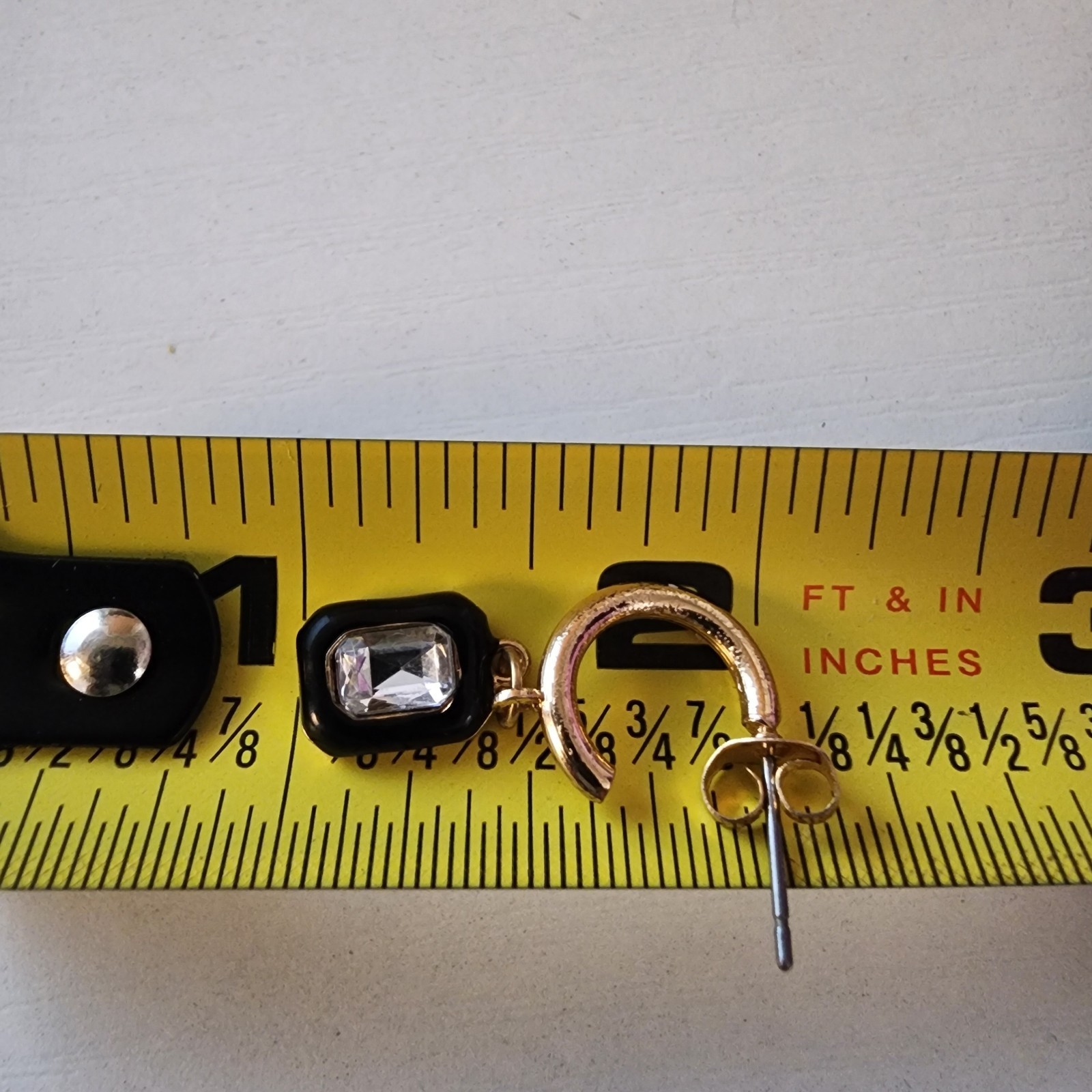 2 Sets Of Vintage Black Enamel Gold Tone Earrings Gothic Dangle And Hoop