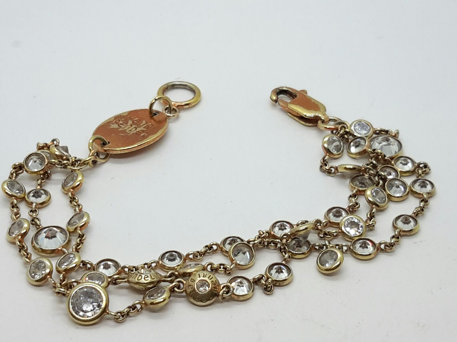 HENRI BENDEL New York Sterling Silver Crystal Charm Bracelet 925