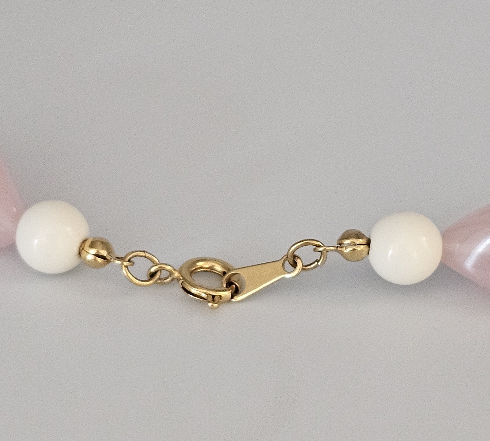 Vintage Glass Beaded Necklace Pink Purple White 27 Inches Retro Costume Jewelry