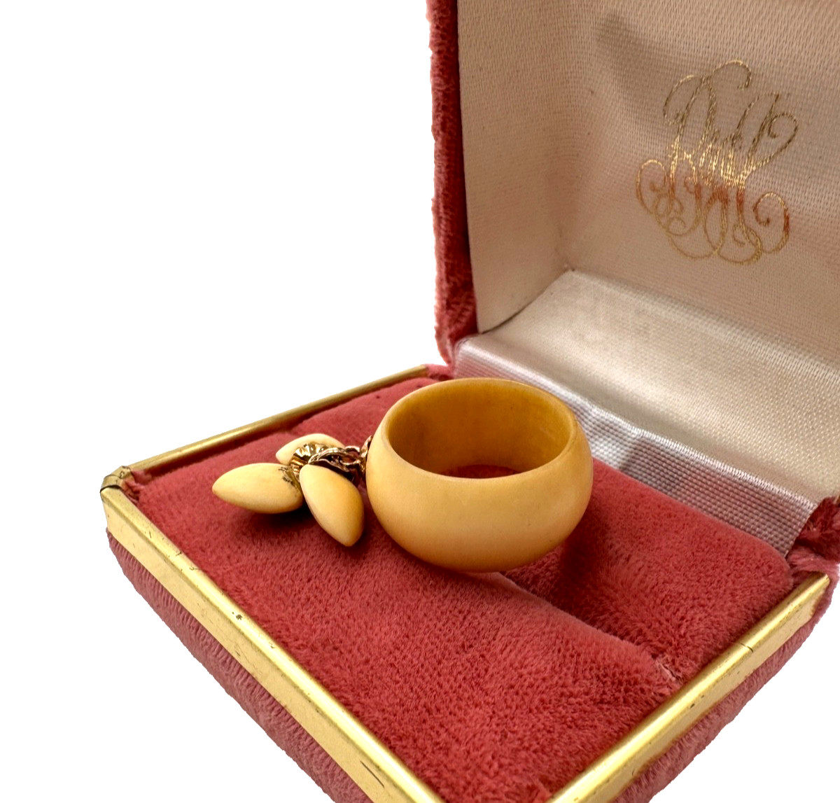 14K SOLID YELLOW GOLD ANTQ VICTORIAN CARVED GORGEOUS RING S5 LOVE UNITY 3 HEARTS