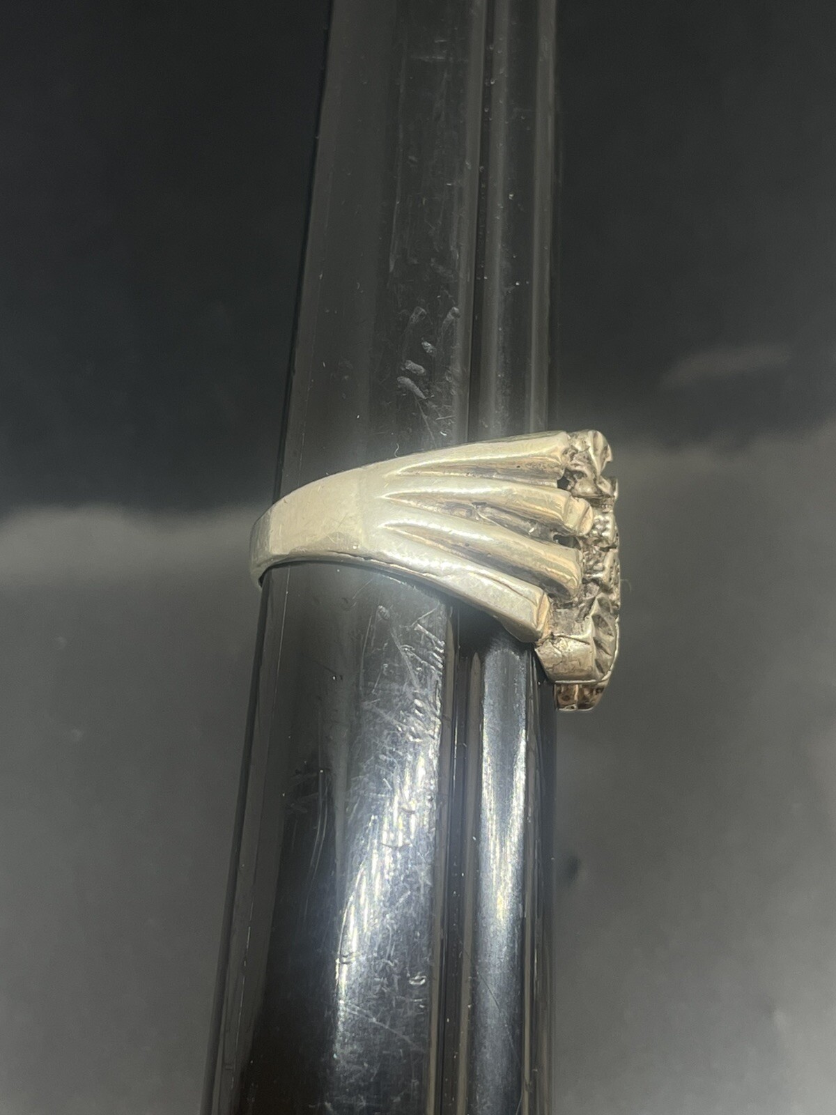 Vintage Unisex Sterling Silver 925 BRUTALIST Freeform Nugget 11.25 Ring 9.82g