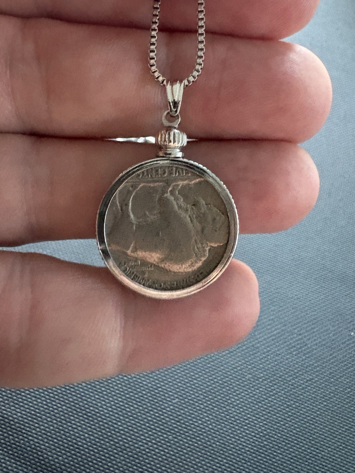 Beautiful Buffalo Nickel Necklace – Authentic Coin – 20in Adjustable Stainless