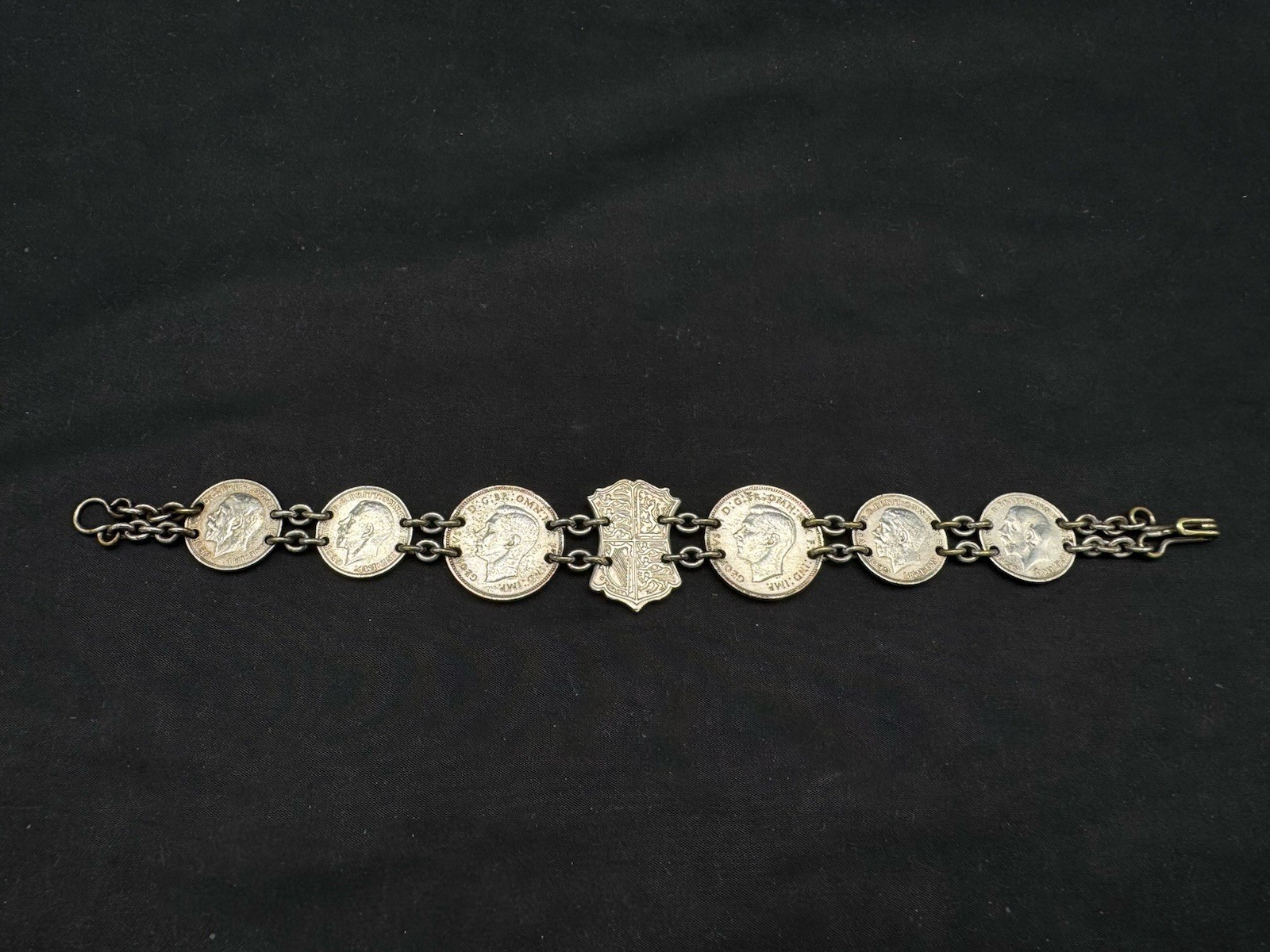 Vintage Coin Bracelet, 7.5″