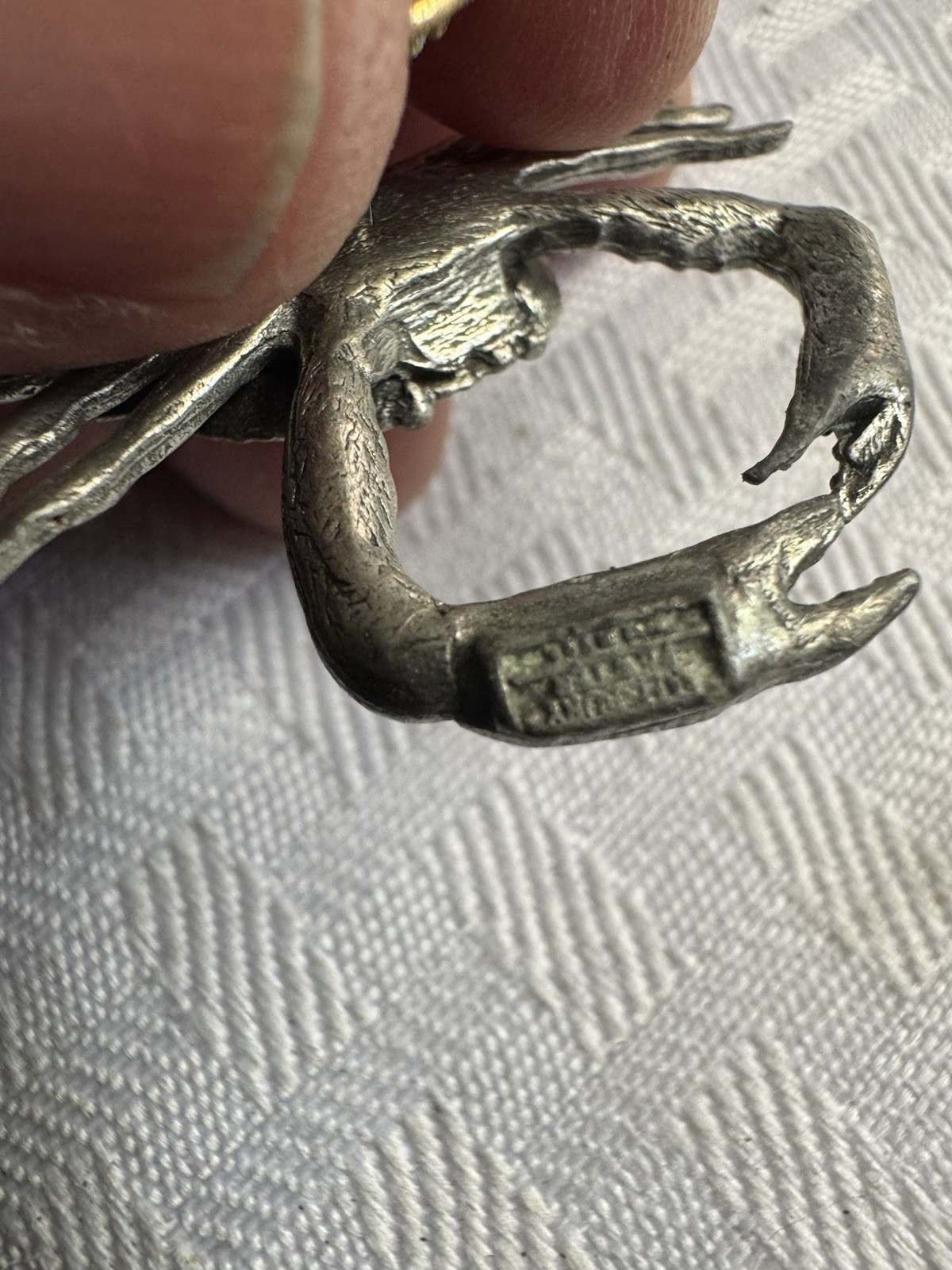 Vintage Salisbury Pewter Crab Brooch Maryland Chesapeake Bay Jewelry Figural