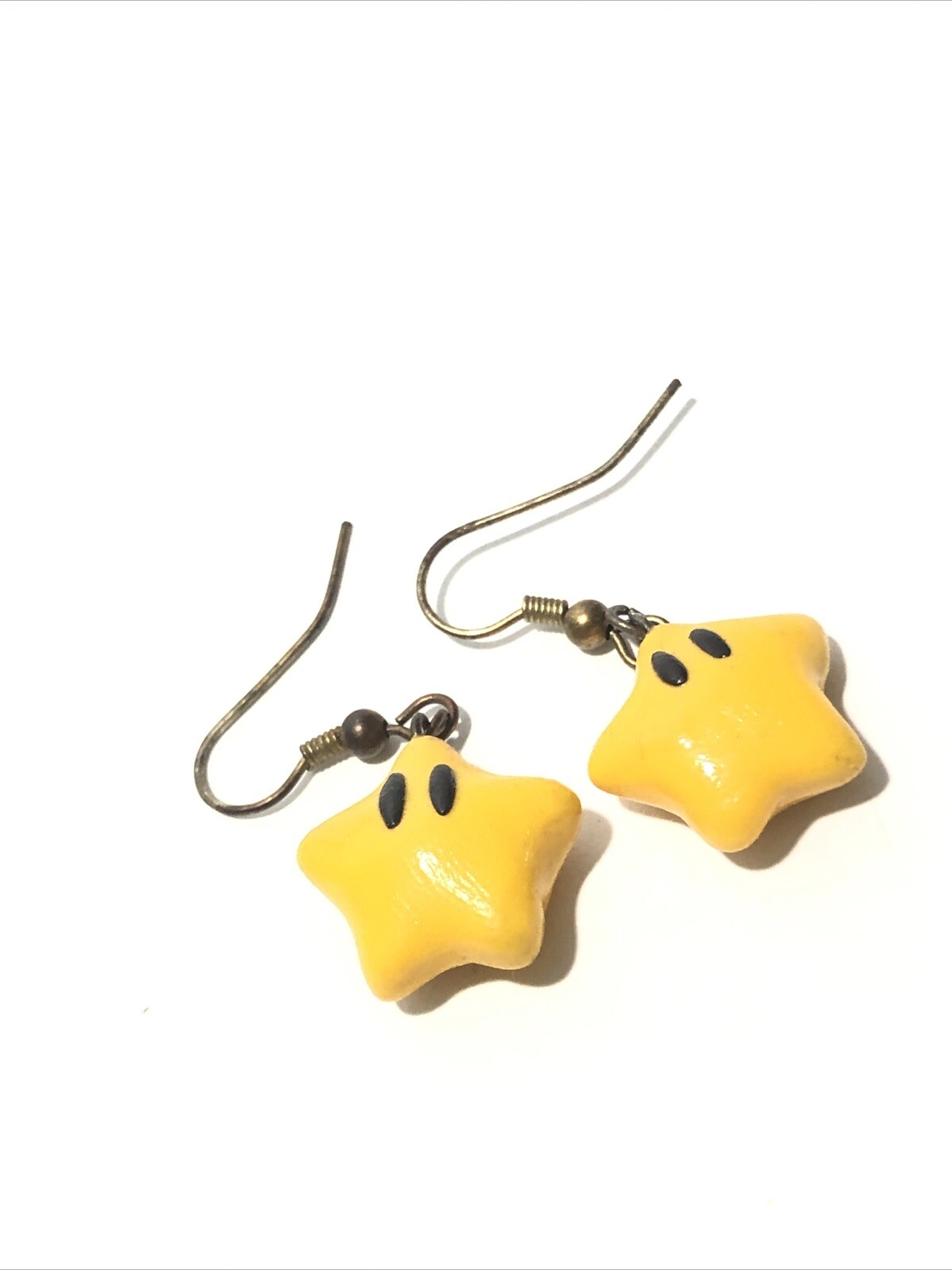 Super Mario Bros Star Dangle Earrings-1.5” Yellow Hook Earrings-Nintendo Jewelry