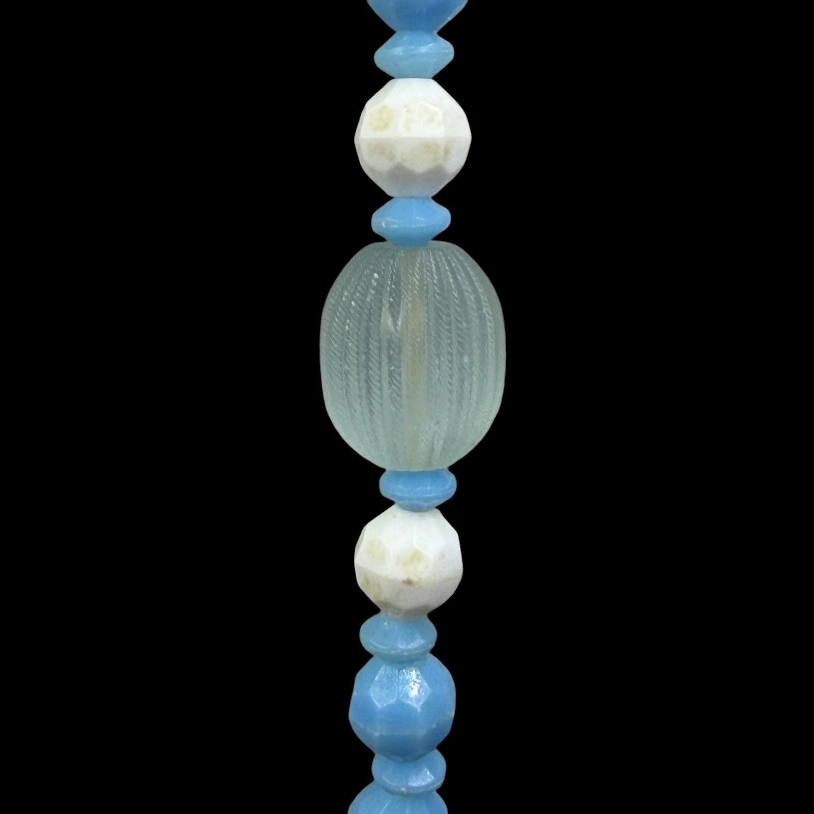 Vintage Blue Beaded Necklace Set 2 Strand Bundle Long Layered Coastal Boho