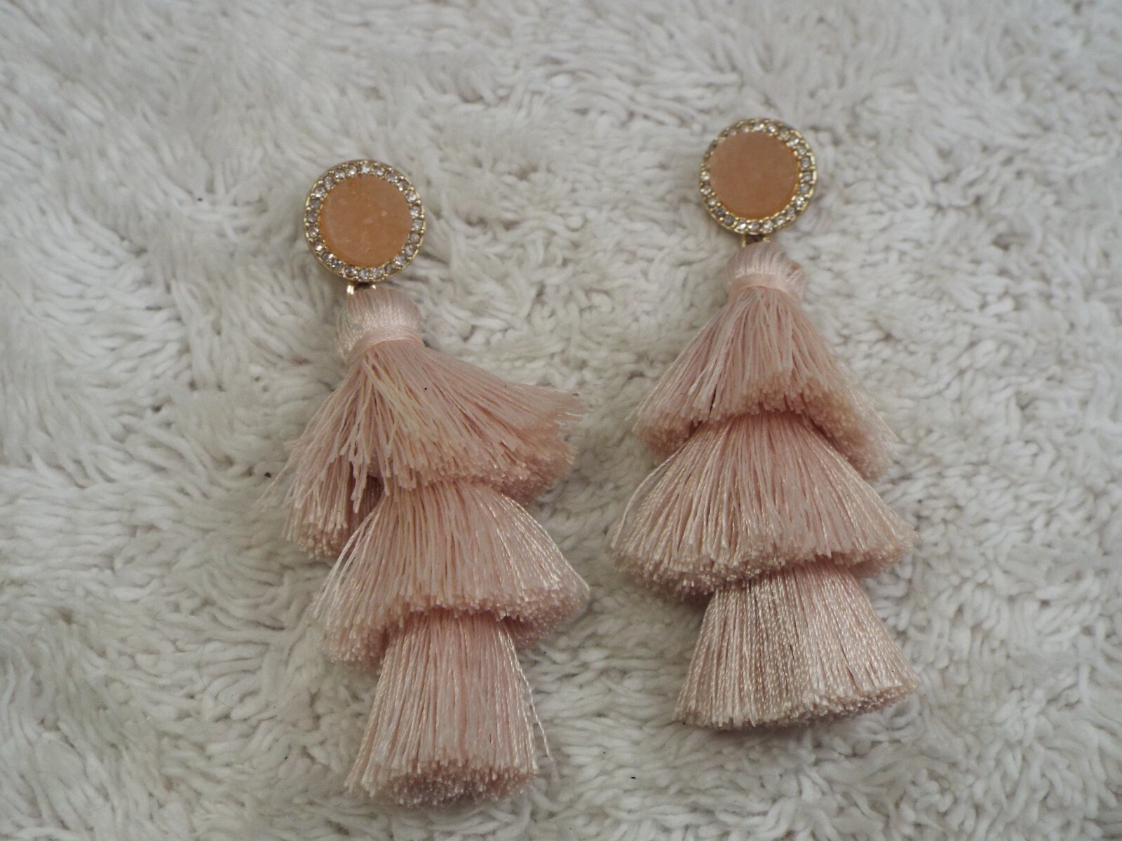 SUGARFIX Pink Fringe Tassel Pierced Earrings (D19)