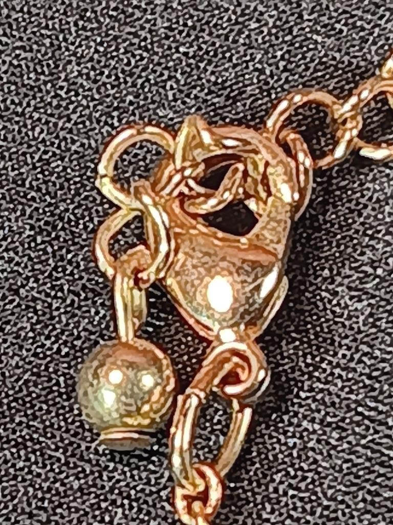 Vintage Gold Tone Necklace Honey Amber Colored Bead/Pendant J2