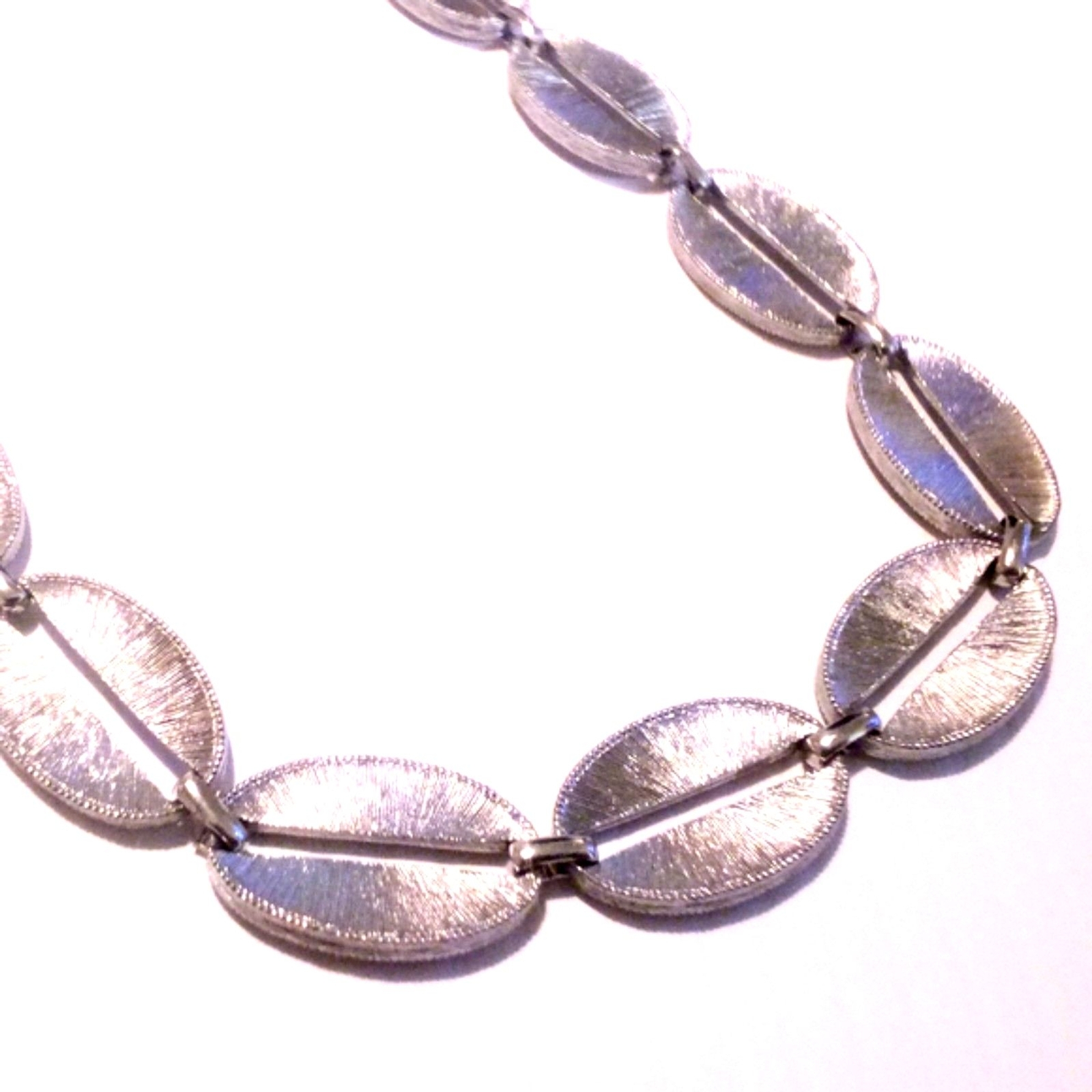 Vintage Brushed Silver Tone Specialty Link Chunky Chain Necklace