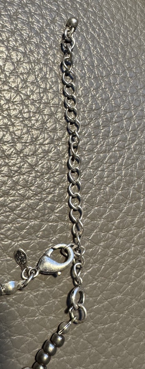 Vintage Designer Silver tone 36” Aluminum Necklace