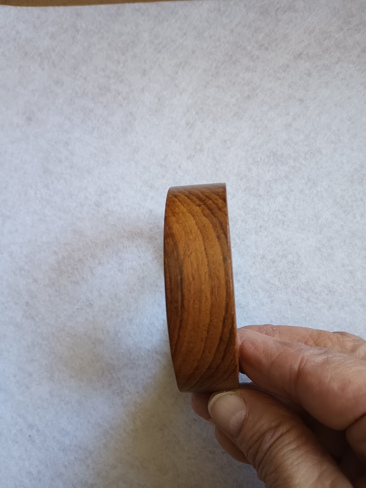 Vintage Lucite And Wood Bangle 1 1/2 Opening Size 6-7 Aqua And Wood Nice, 3/4in