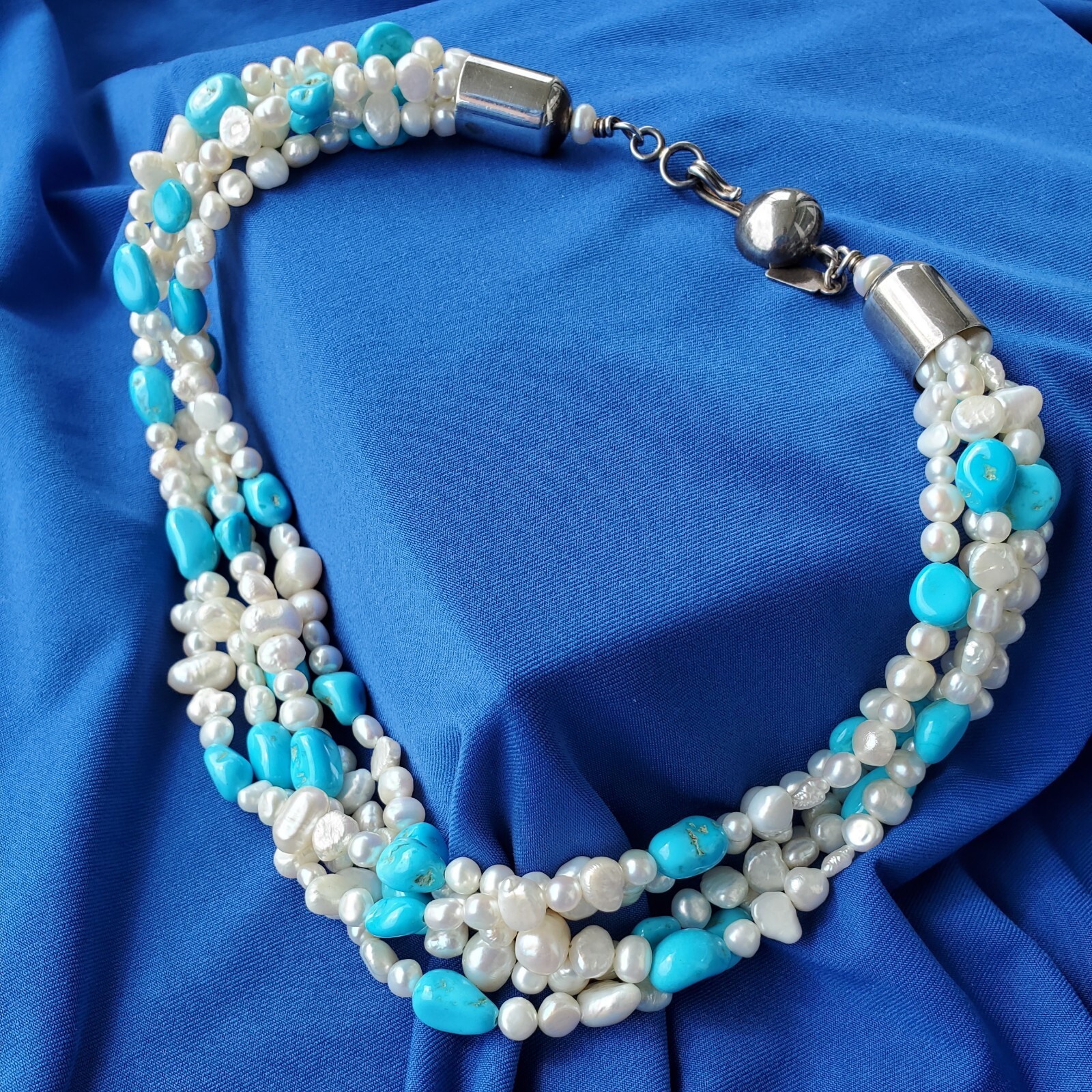 Original NATIVE American Artie YELLOWHORSE Turquoise STERLING SILVER Necklaces