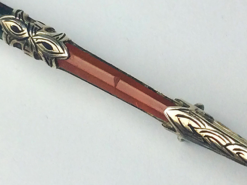 Antique Victorian Scottish agate , bloodstone & Sterling Silver sword brooch