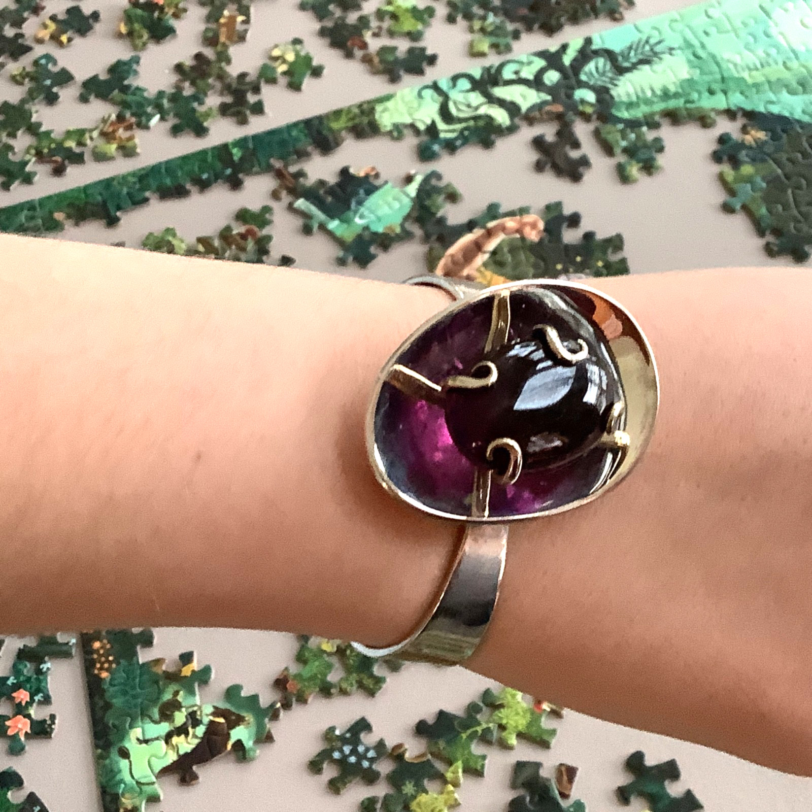 VTG Los Castillo MCM Sterling Silver Bracelet Amethyst?