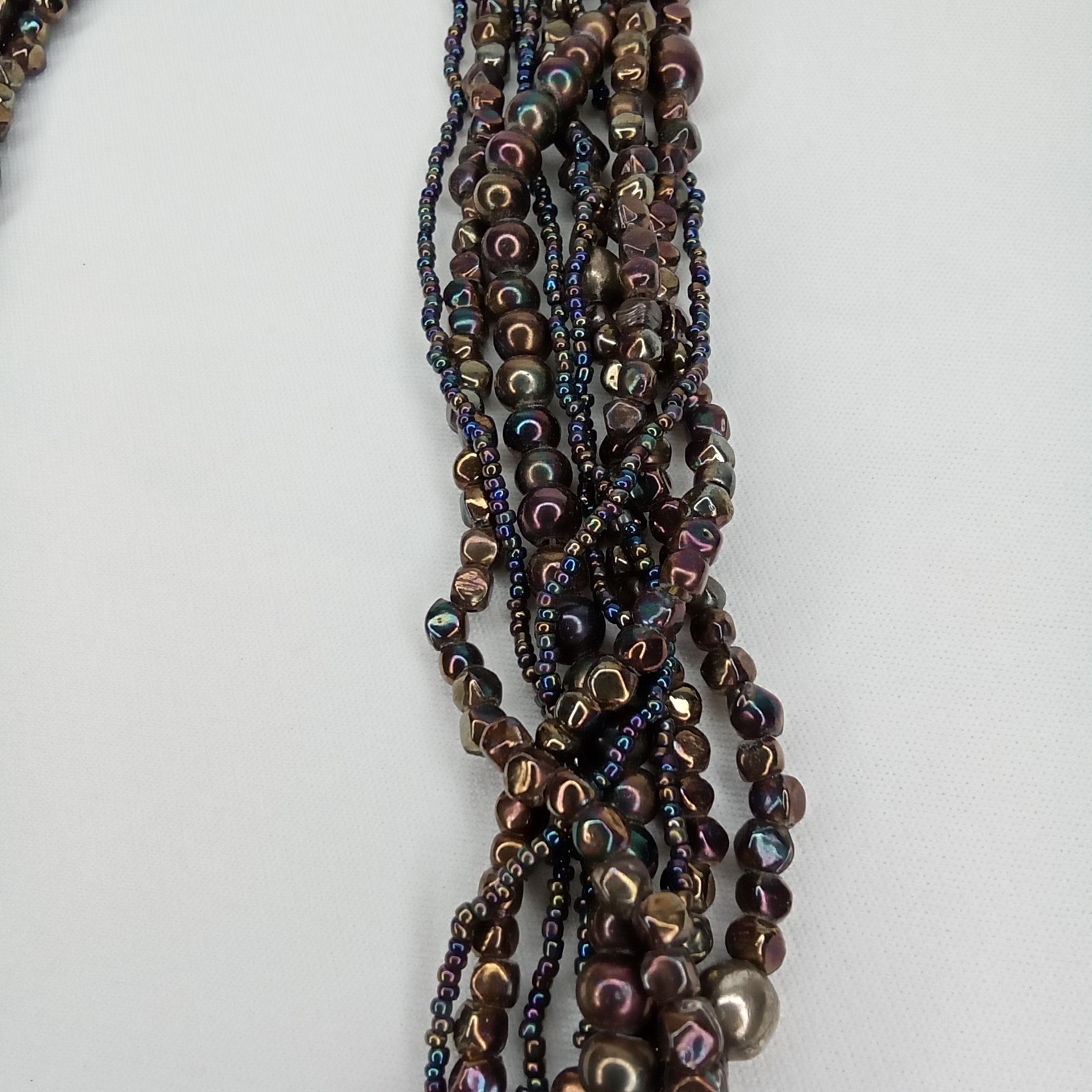 Vintage 1980s Multi Strand Beaded Statement Necklace Boho Chic New Arrival