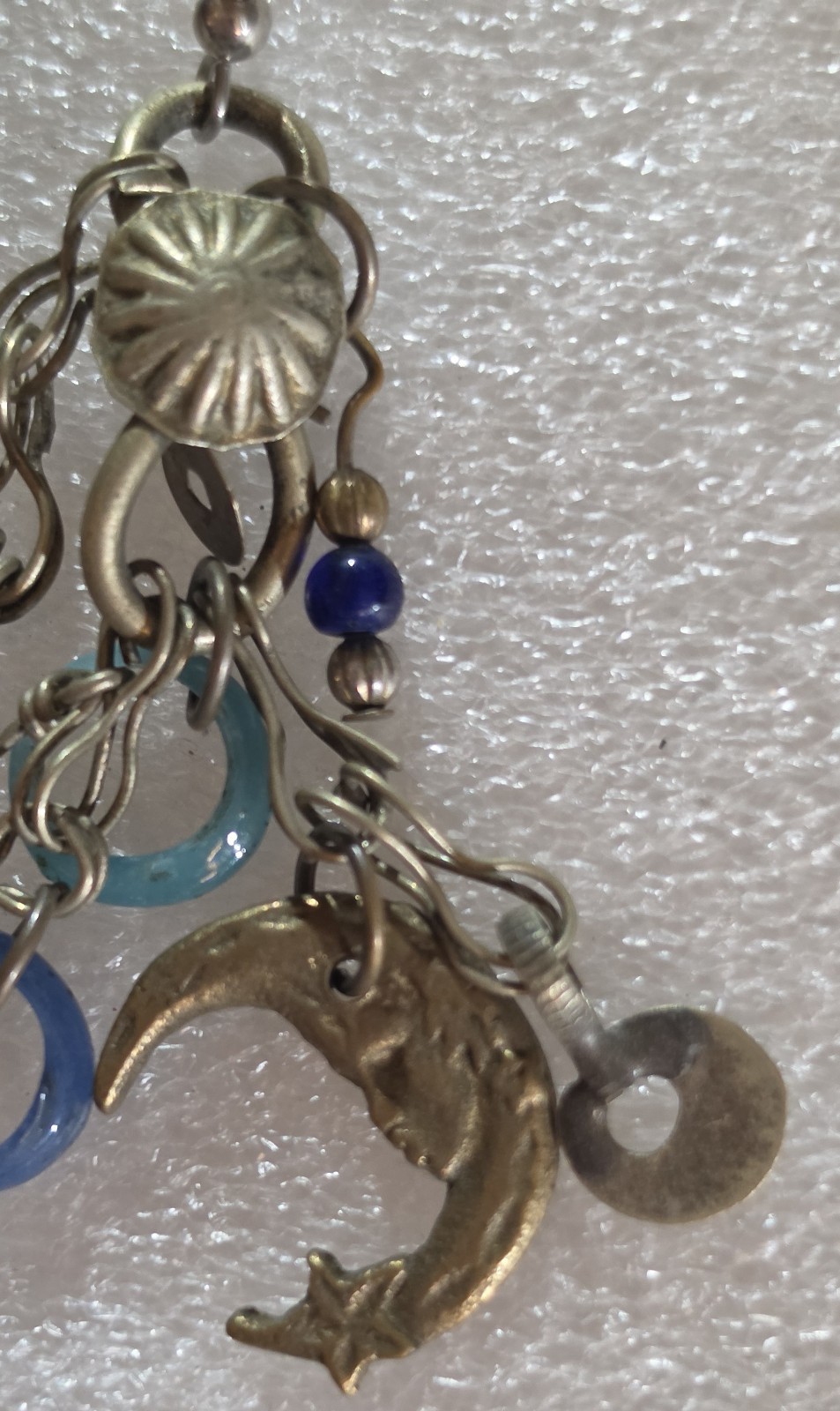 Vintage Folk Art Figural Charm Bracelet & Drop Dangle Pierced Earrings