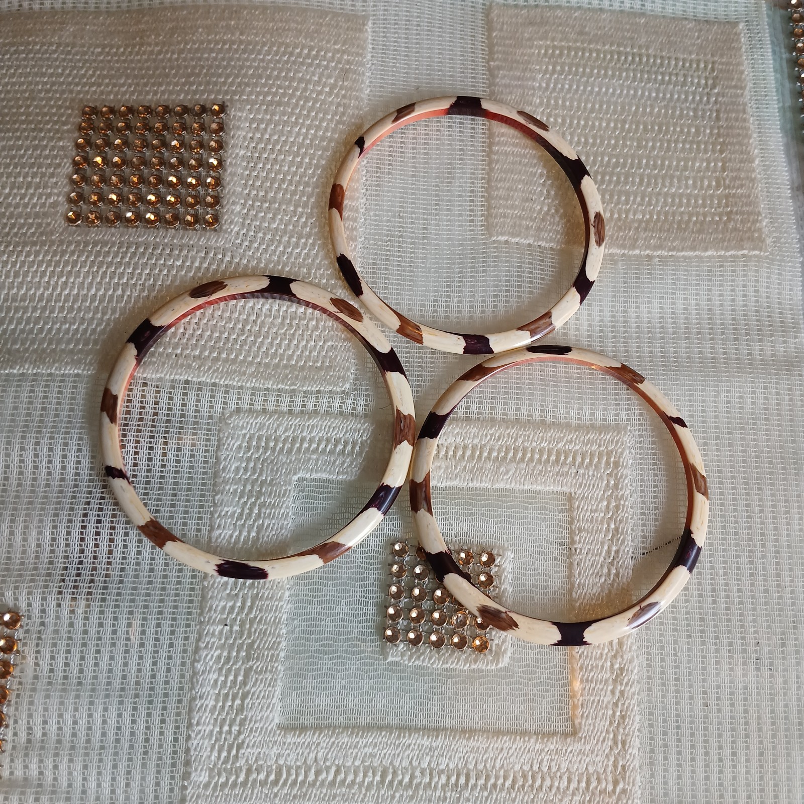 Vintage Plastic Bangles, Fall Colors, Autumn Bracelets Thanksgiving Set Of 3
