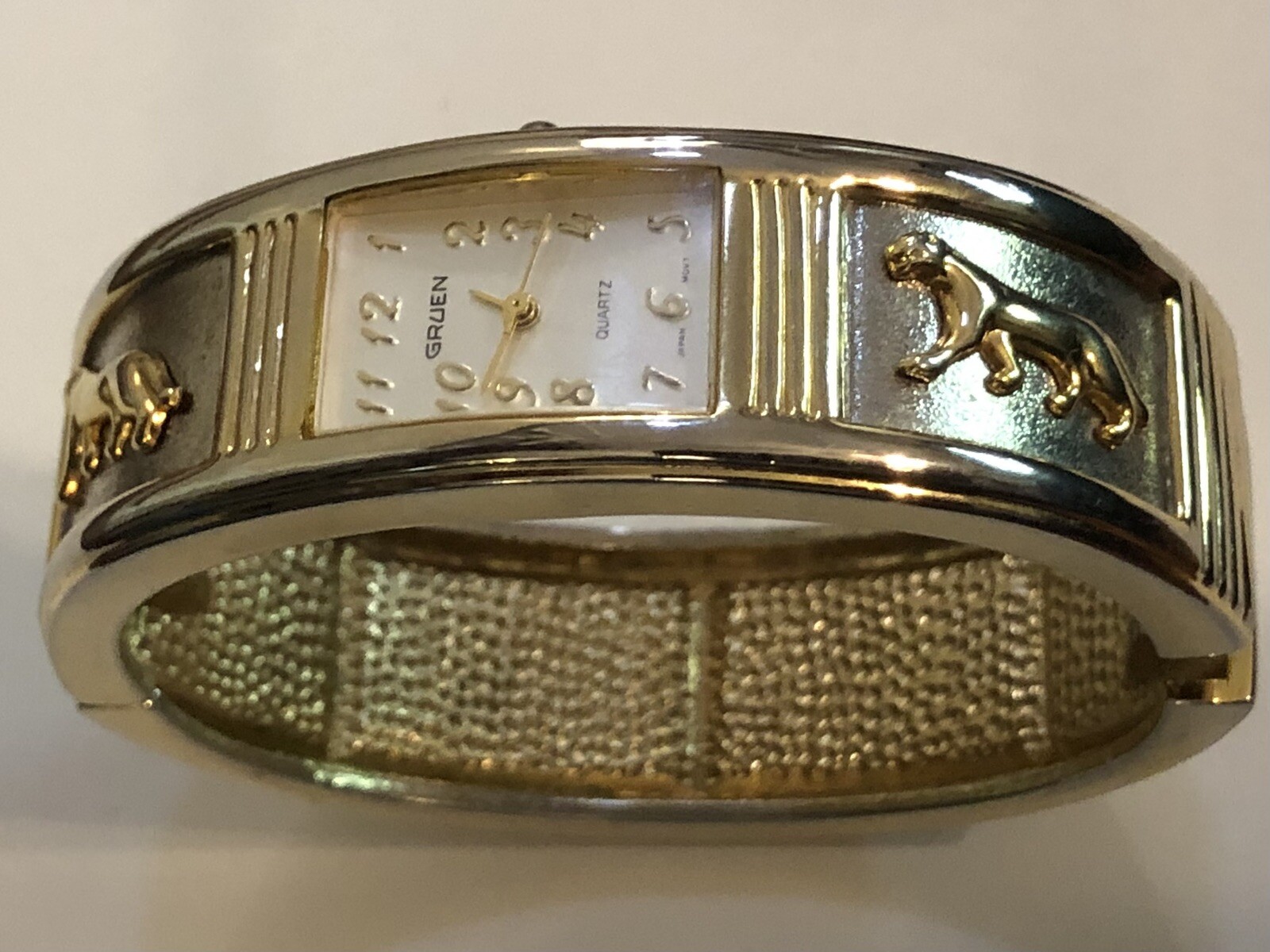 Vintage Gruen Dual Tone Pantera Bracelet