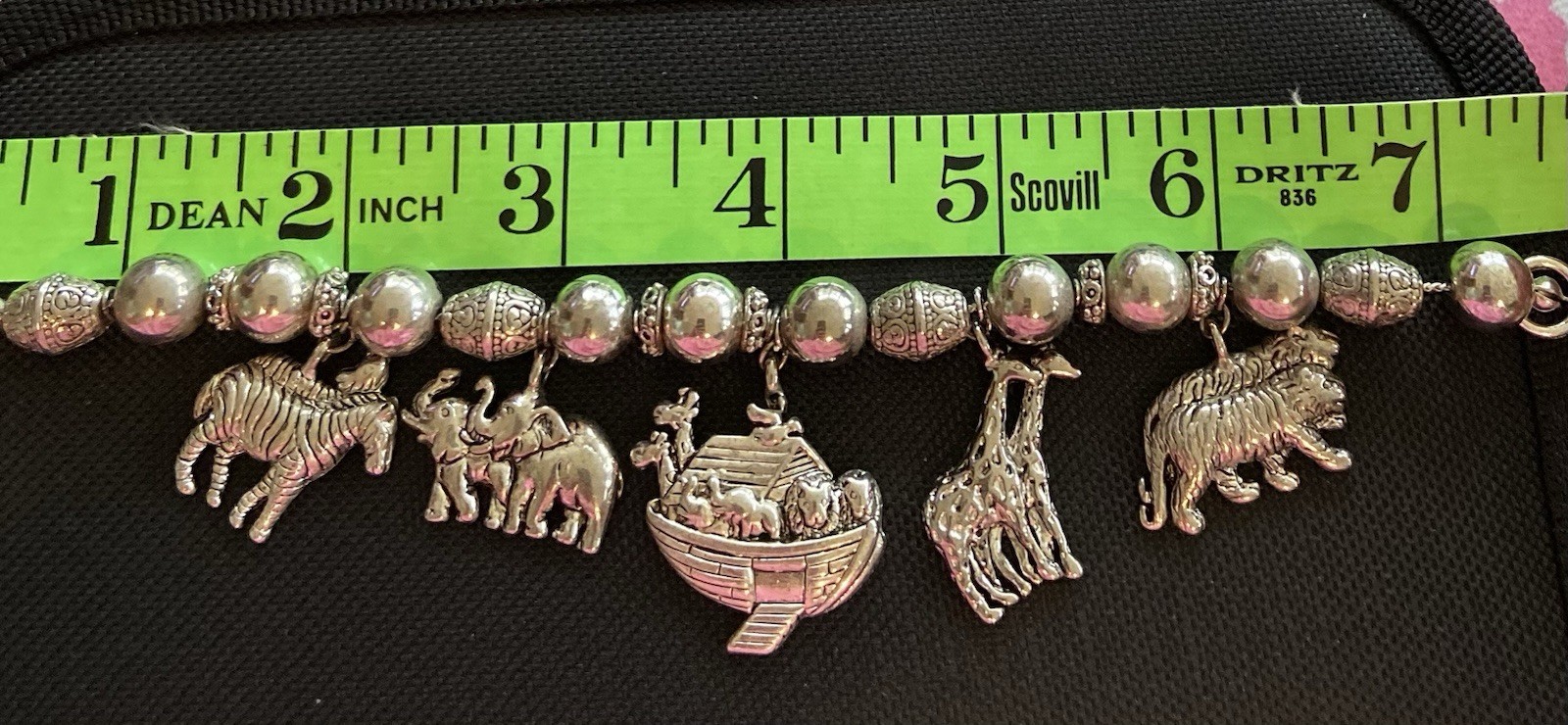 Charm Bracelet-Noah’s Ark Theme -Silver toggle Closure 7.5”