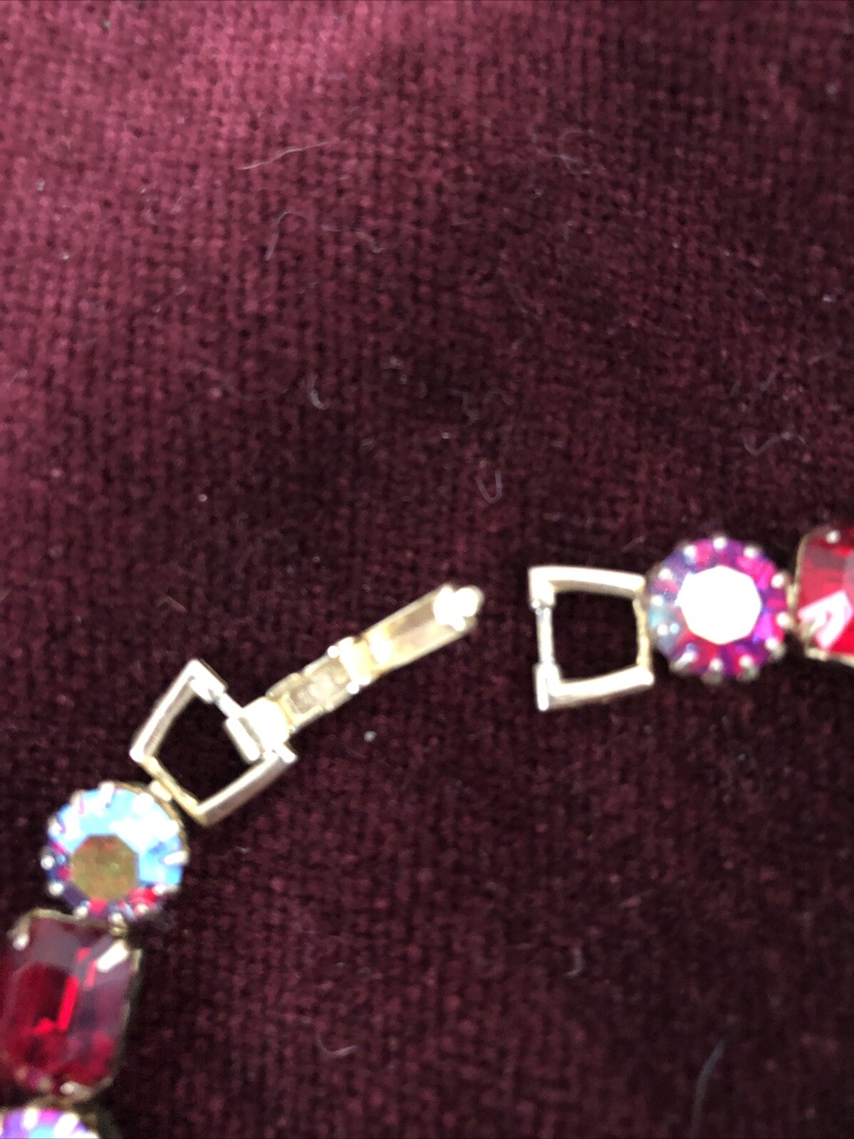 Weiss Rhinestone Bracelet Emerald And Round Cut Purple And Pink Rhinestone