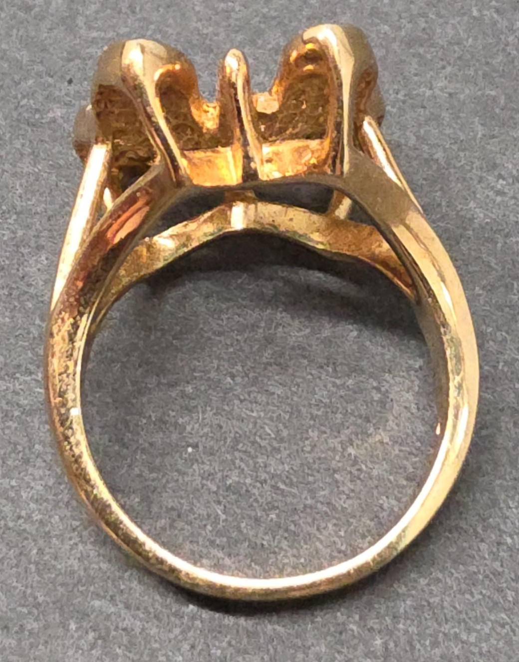Vintage 18kt GF Gold Filled 3D Butterfly Simulated Diamond Ring size 7