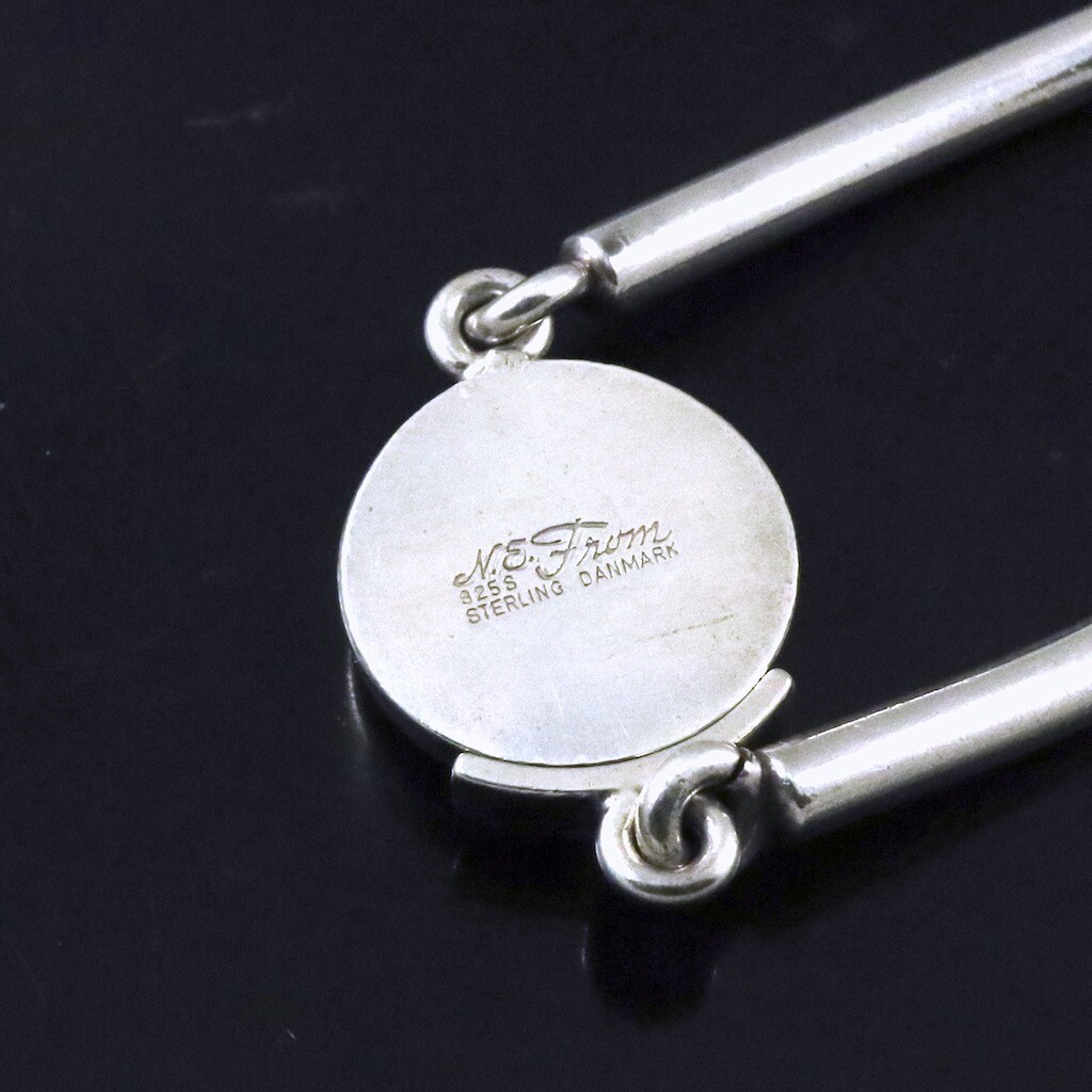 N. E. From – Denmark. Sterling Silver Necklace with Onyx – 1960s