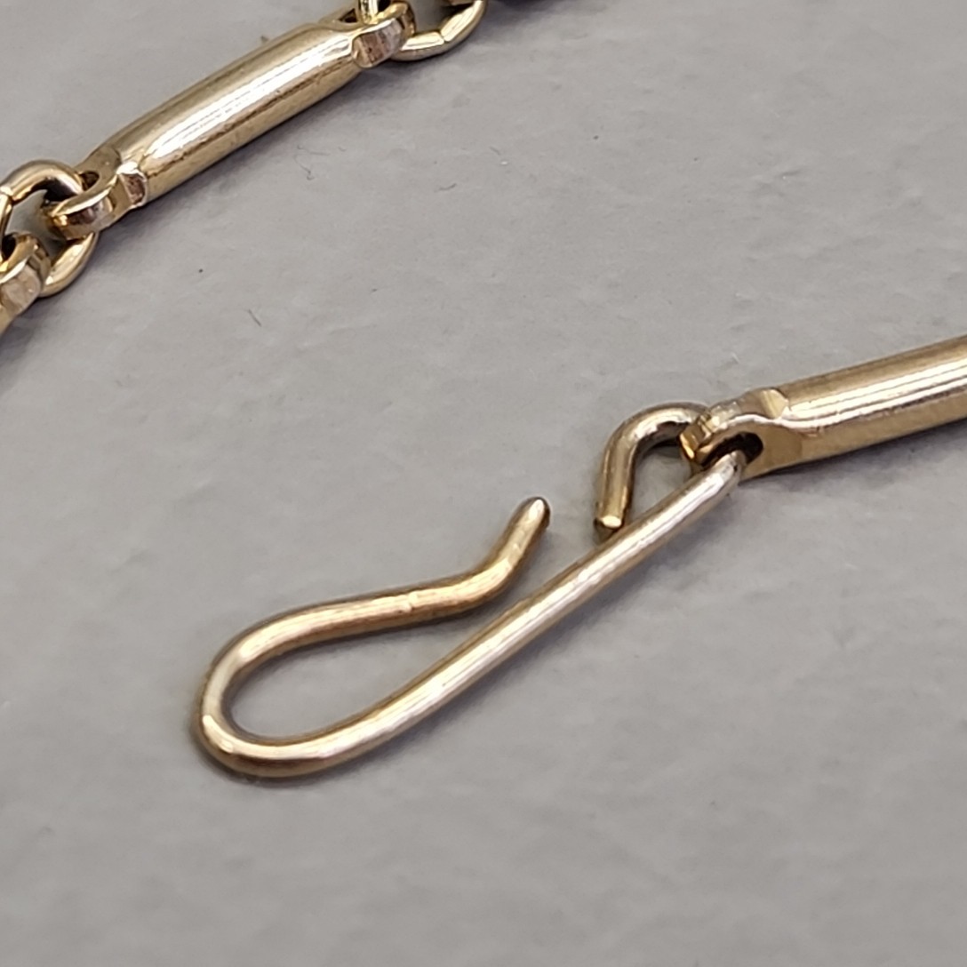 Vintage Flower Necklace Clear Rhinestones Gold Tone Bar Link Chain 17″