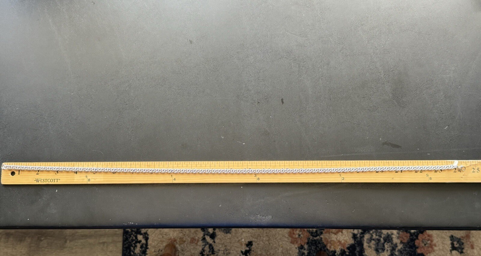 Vintage Signed MONET Silver TONE Spiga/wheat Chain Link Long Necklace