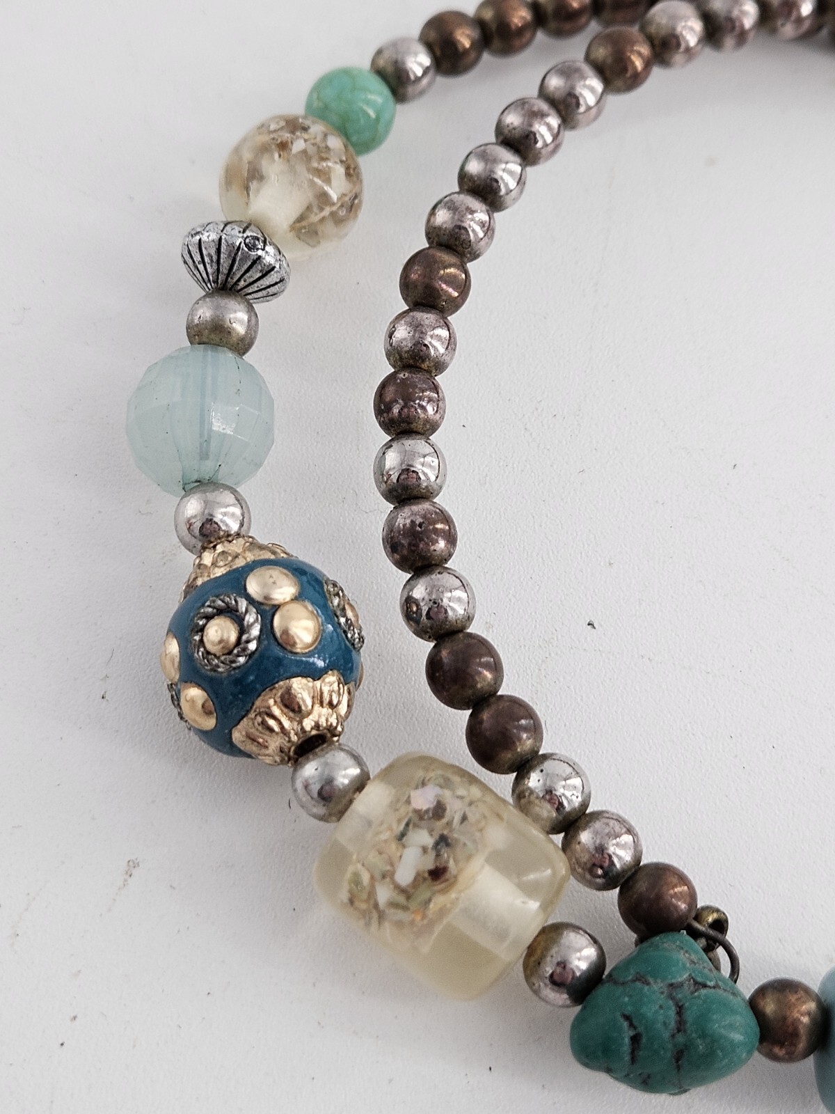 Vintage Unique Necklace Lot Multi Color Mixed Materials And Styles