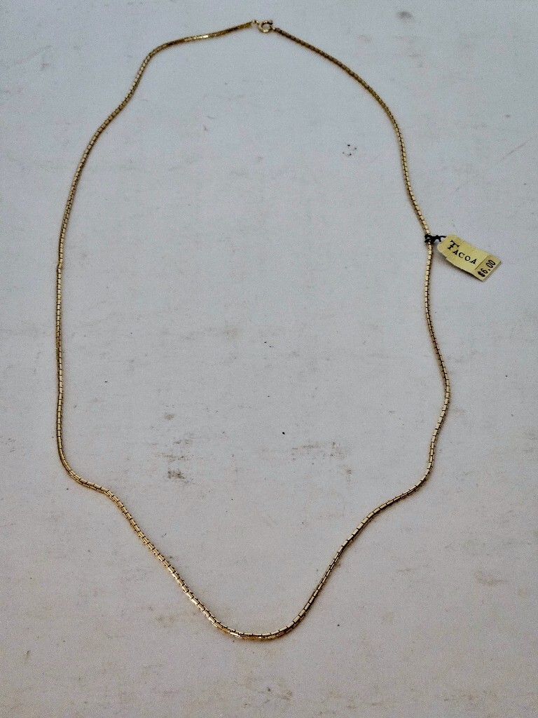 Vintage Tacoa Gold Plate Chain Necklace ~ 30″ ~ NWT