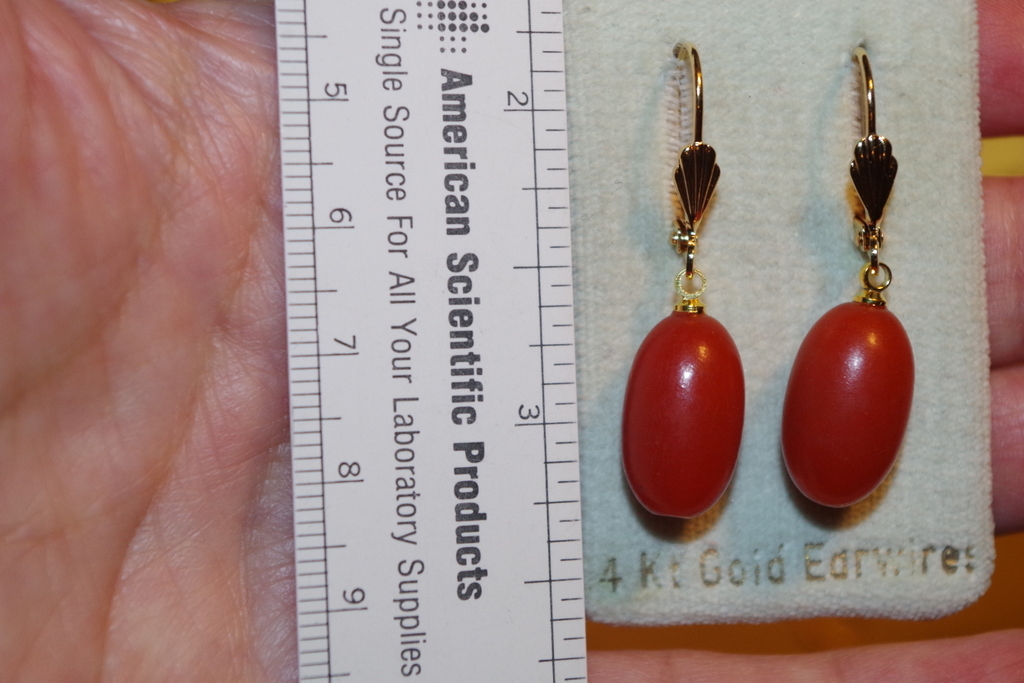HANDMADE 14K GF GORGEOUS DARK AMBER 39MM BAKELITE OVAL LEVER BACK EARRINGS