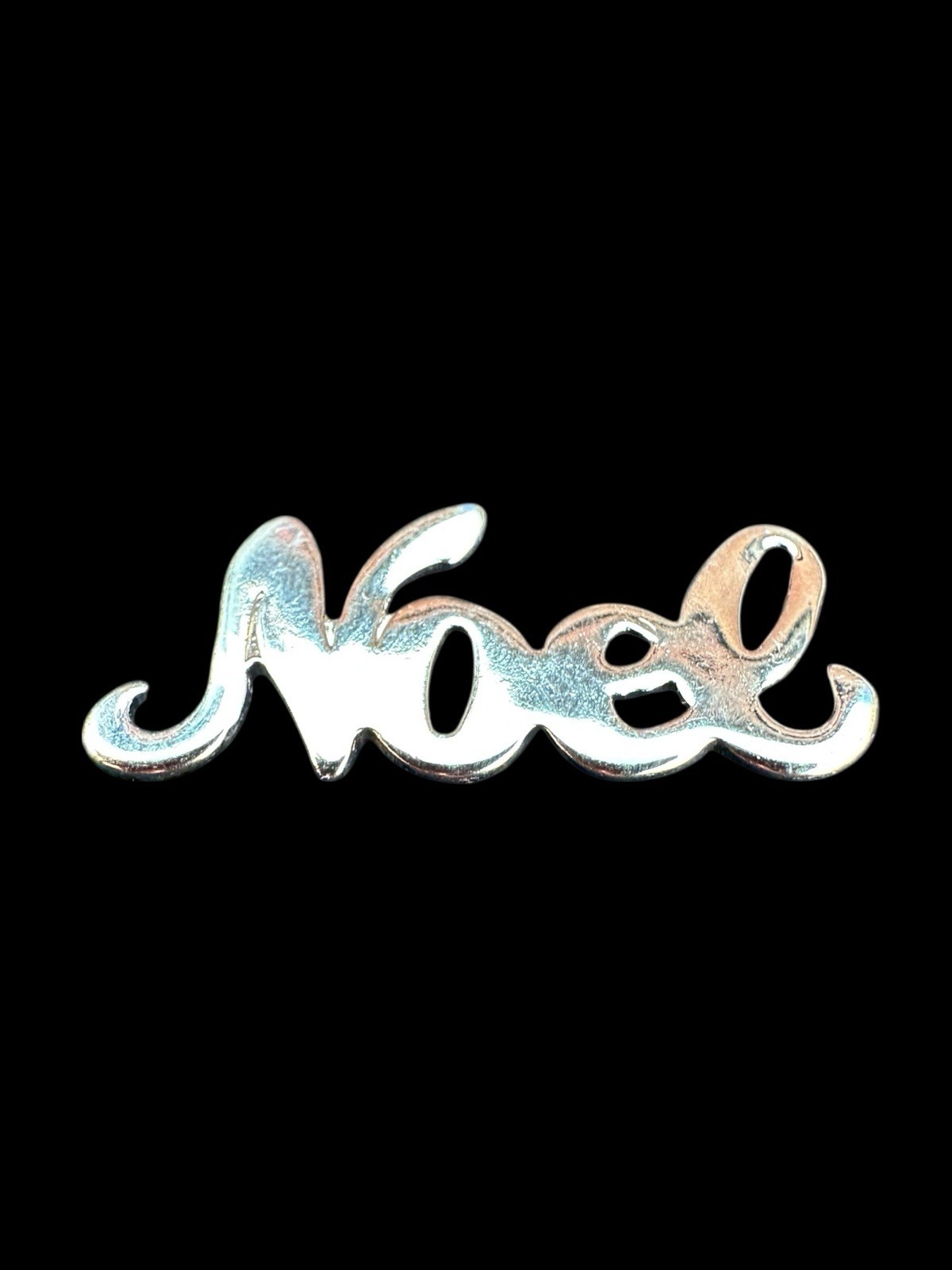 Vintage Gold NOEL Brooch Christmas Festive Hat Scarf Pin Collectable Jewelry