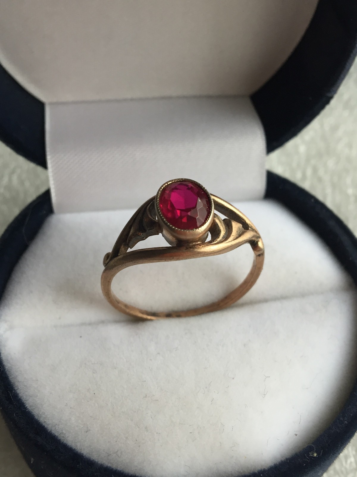 Rings silver 875 red tourmaline lab Russian Soviet Silver vintage USSR old