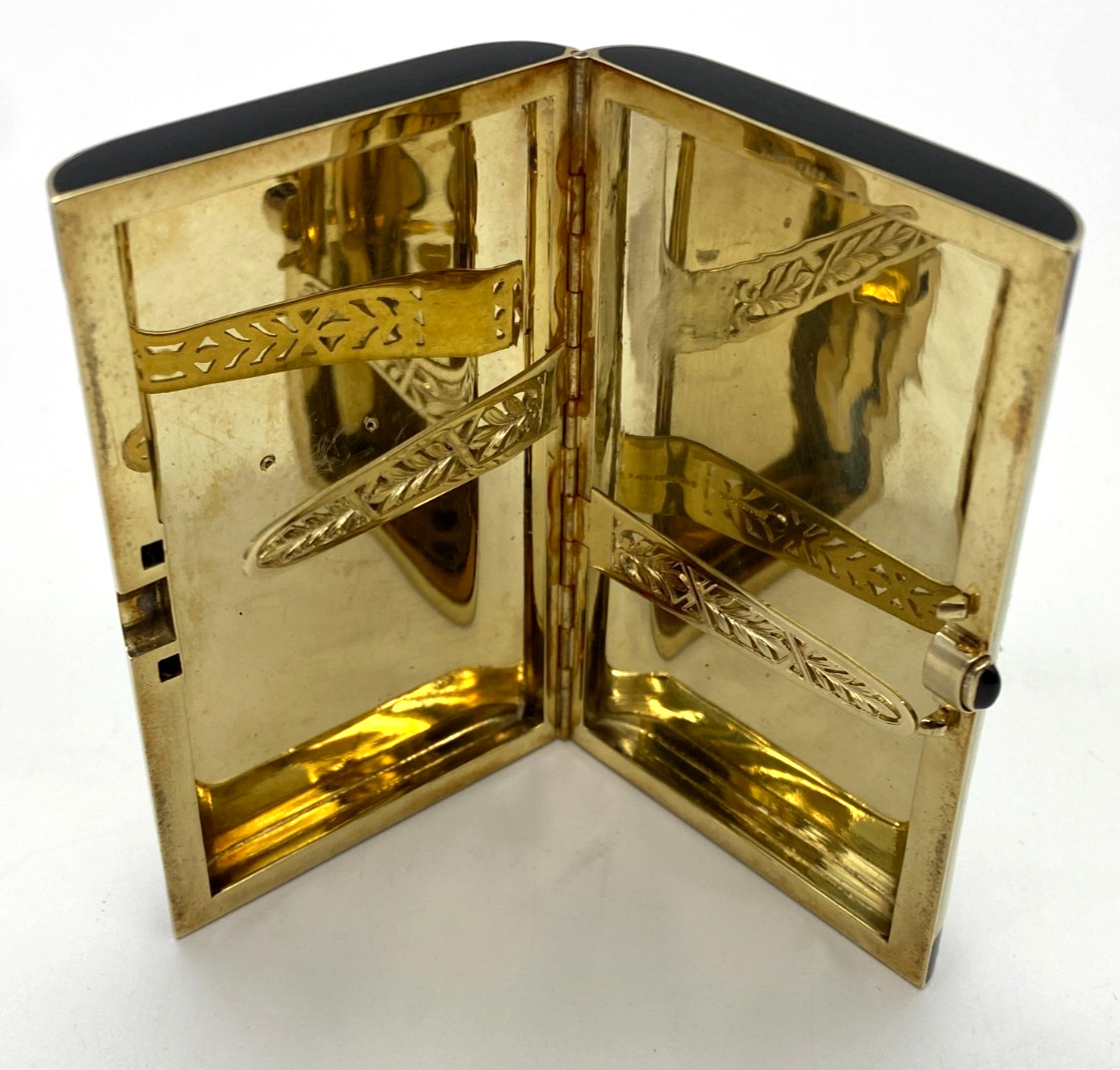 Tiffany & Co. Art Deco 14K Gold, Diamond & Enamel Cigarette Case, Circa 1920’s