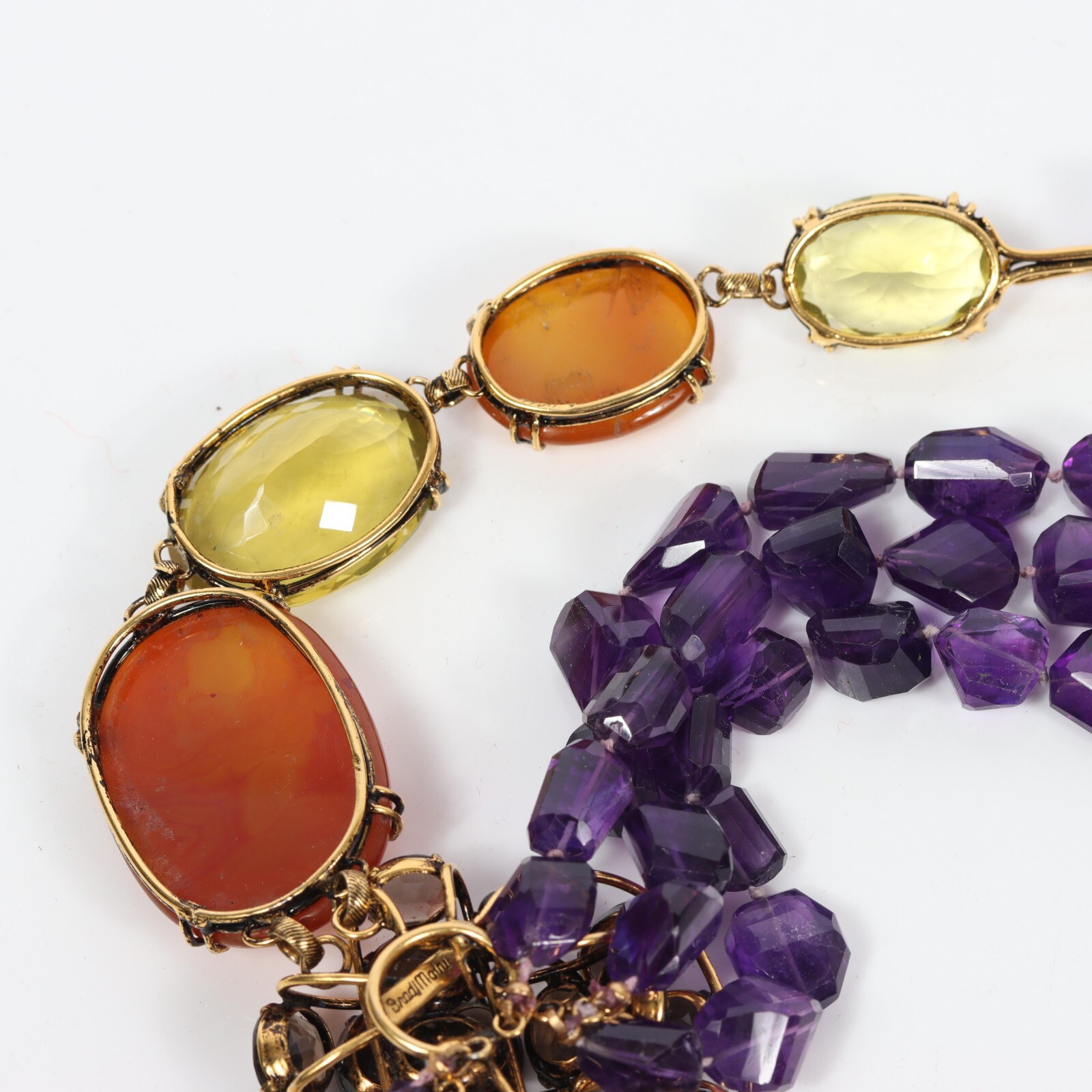 IRADJ MOINI Semi-Precious Multi-strand Amethyst, Agate and Smoky Quartz Necklace