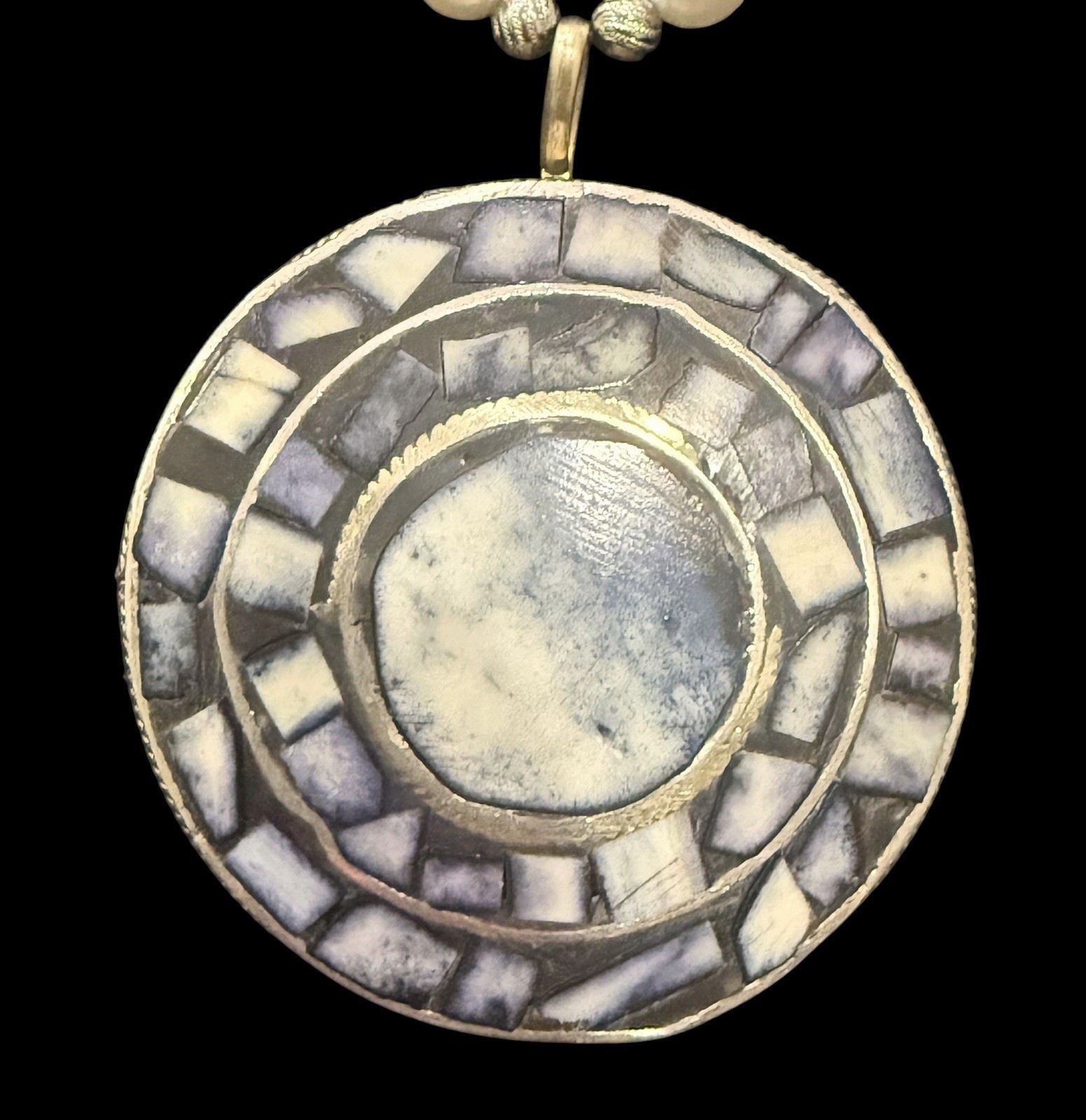 Lapis Sodalite And Faux Pearl Long Beaded Statement Pendant Necklace