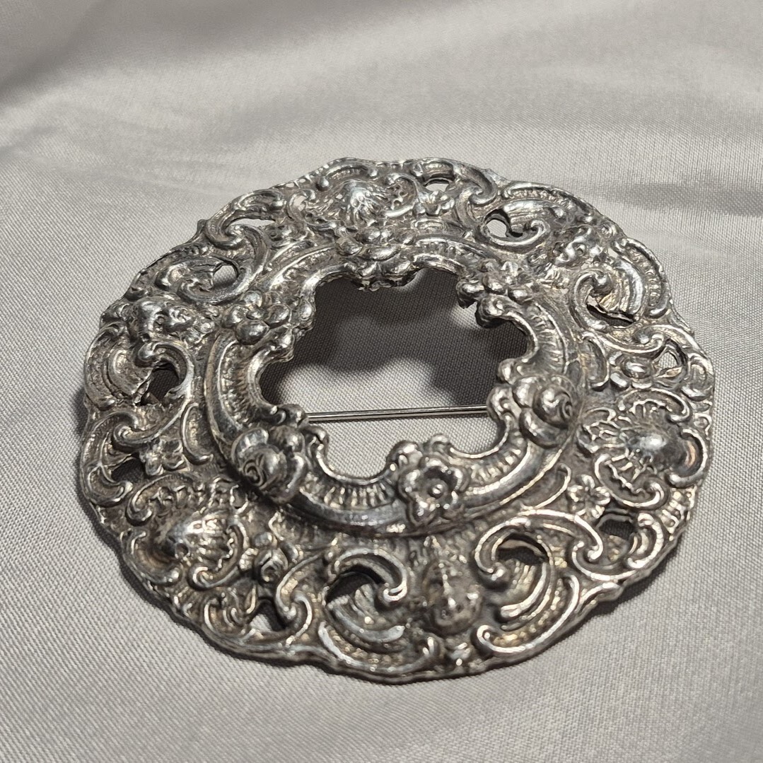 Norway Brooch Pewter Pendant Marked TINN Ca 1960-70s Hand Made A. HOLTHE