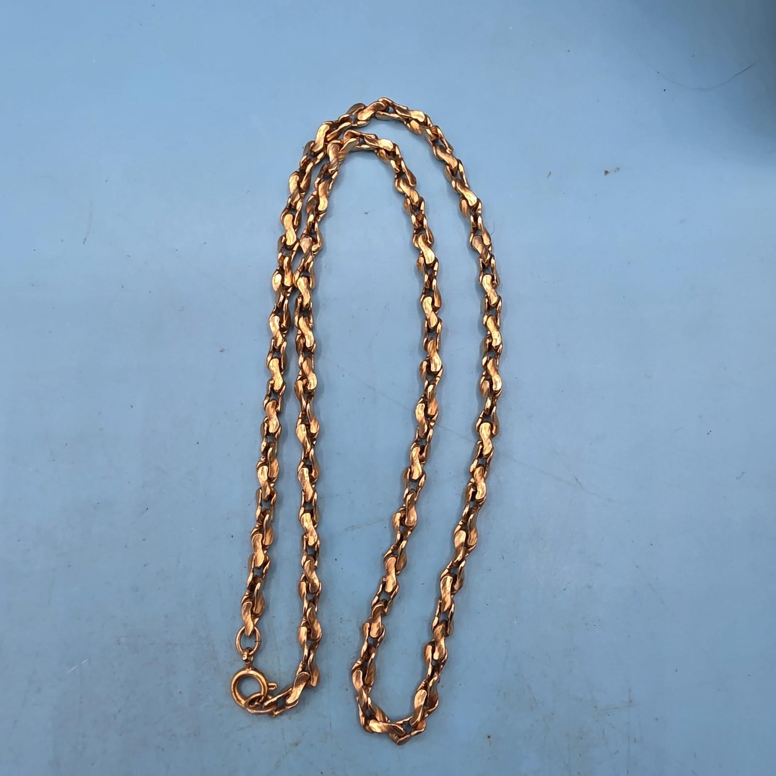 Vintage 9k Gold Chain Necklace W/ 12K GF Clasp