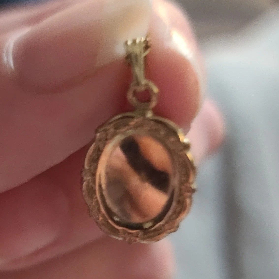 Hadley 14kt Gold Overlay Oval Pendant Signed