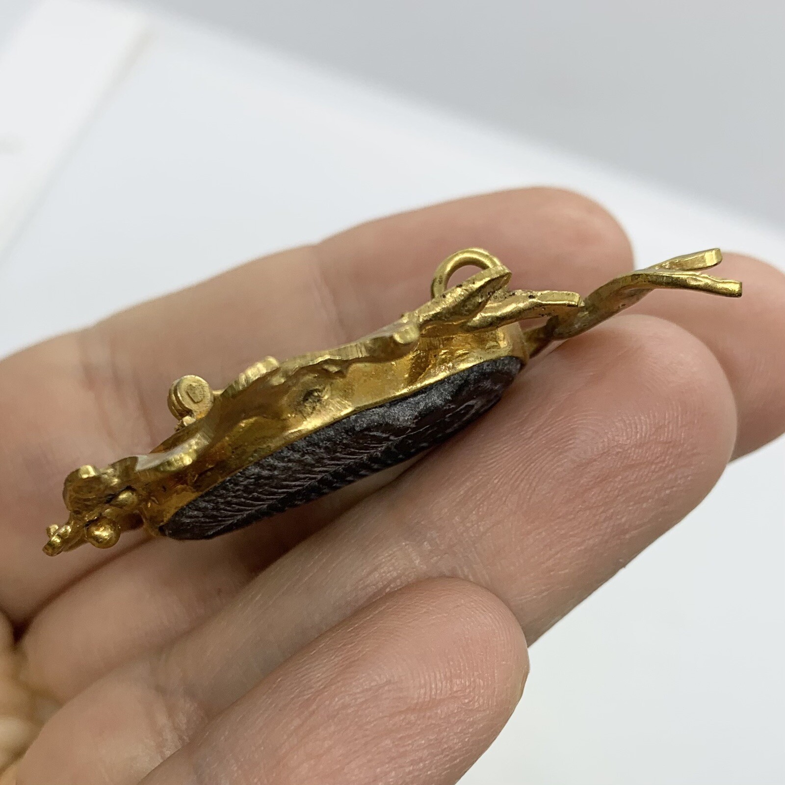 VTG SIGNED STEFANO TANASESCU MEXICO TRILOBITE FOSSIL BRUTALIST RARE BROOCH PIN