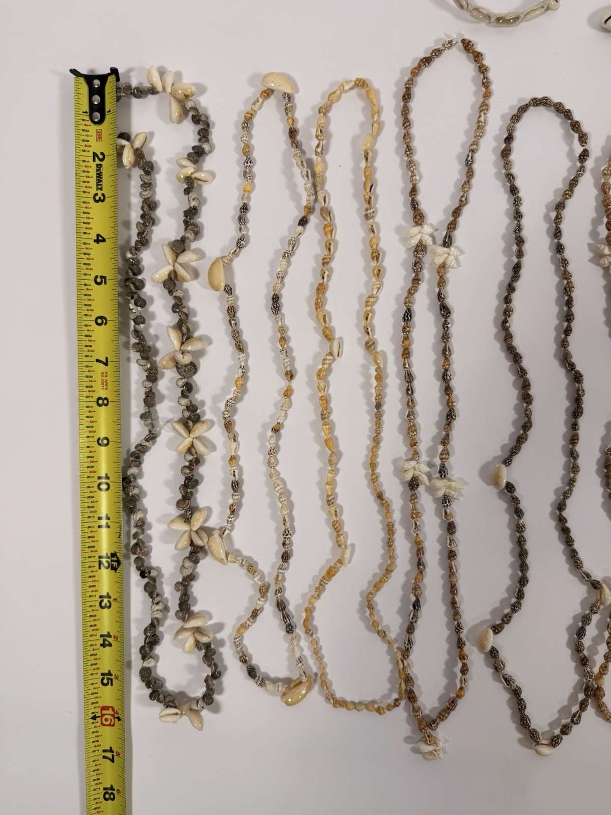 Vintage Shell Necklace Lot Hawaiian Cowrie Surfer Boho Beach Jewelry 16 Pc