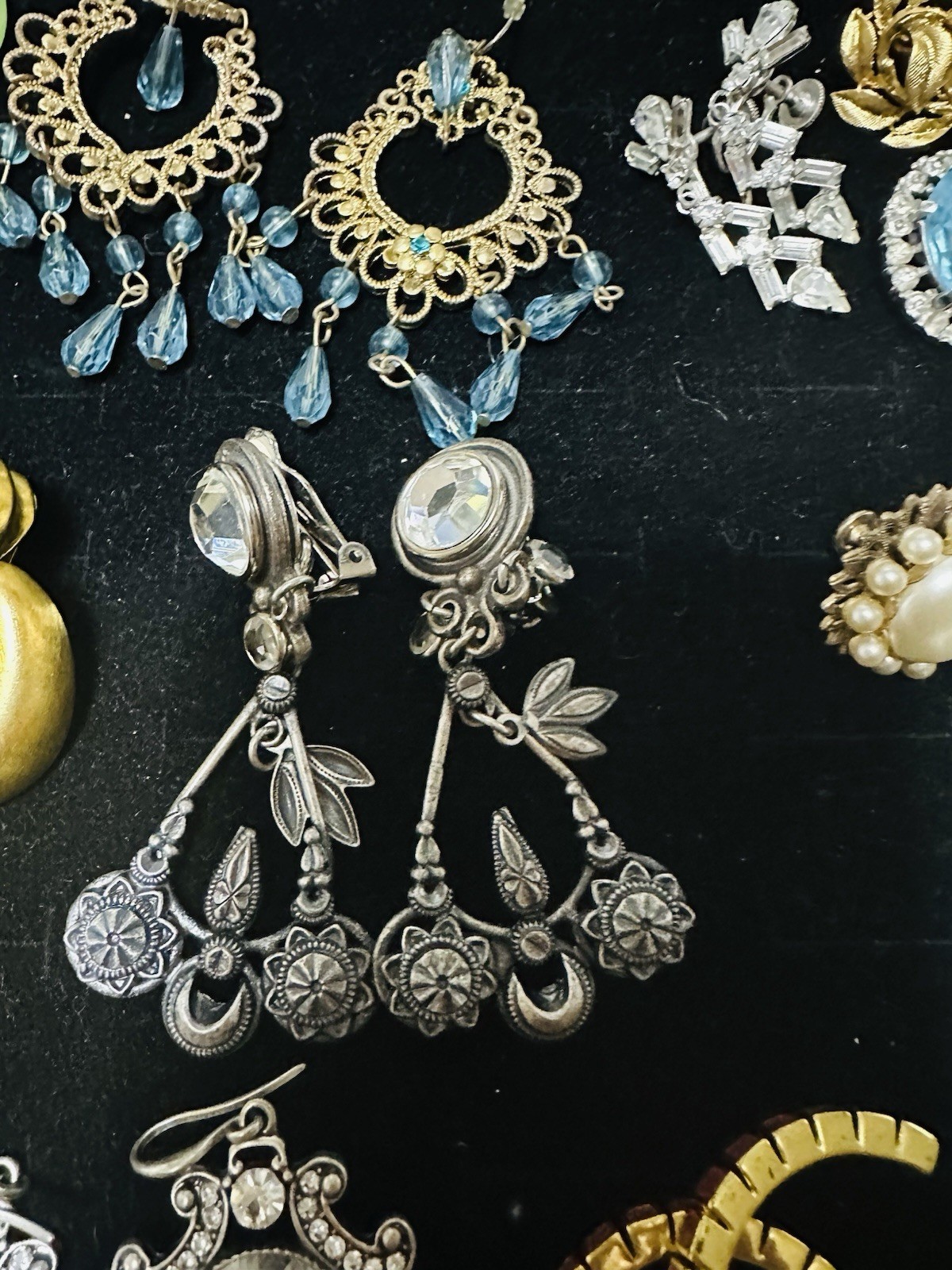 Lot Of 25 Pair Vintage Clip On, Pierced Earrings Some Signed