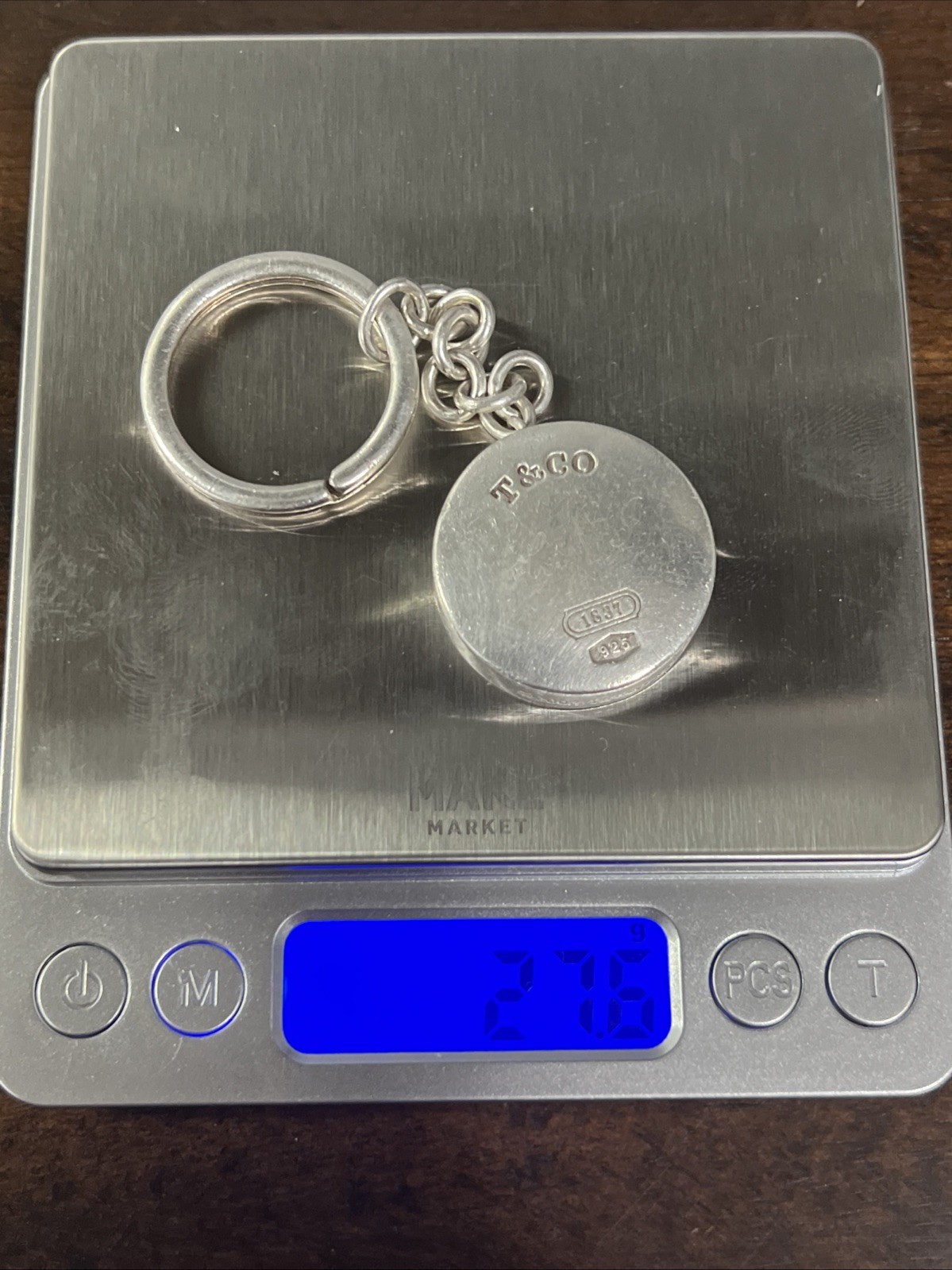 Tiffany & Co. 1837 .925 Sterling Silver 39” Tape Measure With Key Ring
