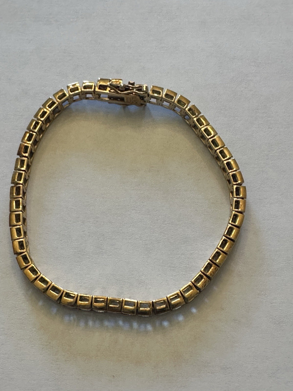 VTG Rainbow Tennis Bracelet Gold Toned Sterling 925/7.25” Long Multi-Colored