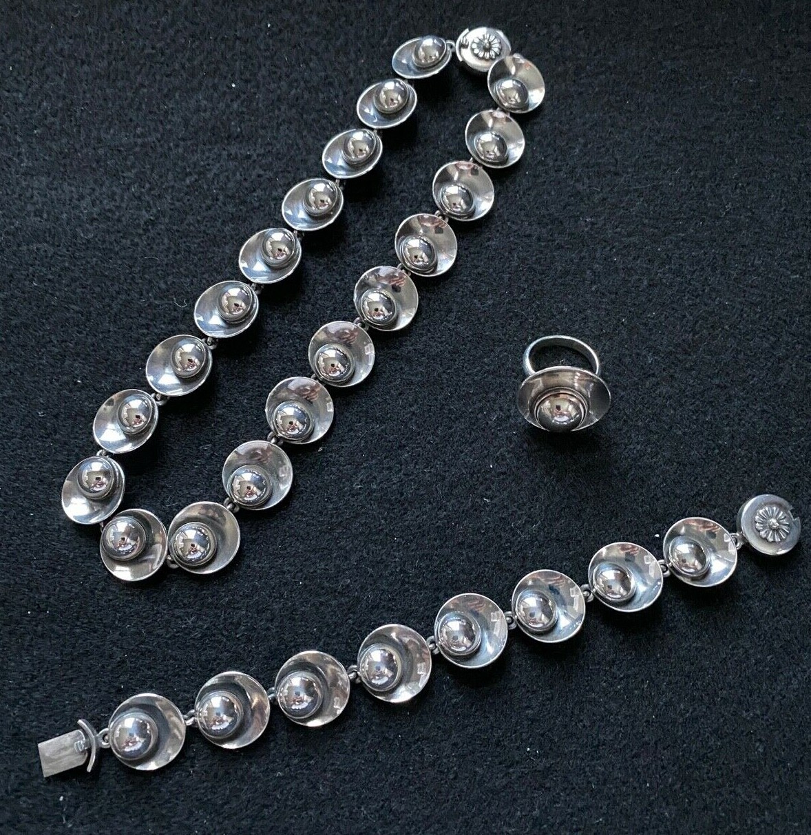 N.E. From Sterling Silver Necklace, Bracelet, Ring