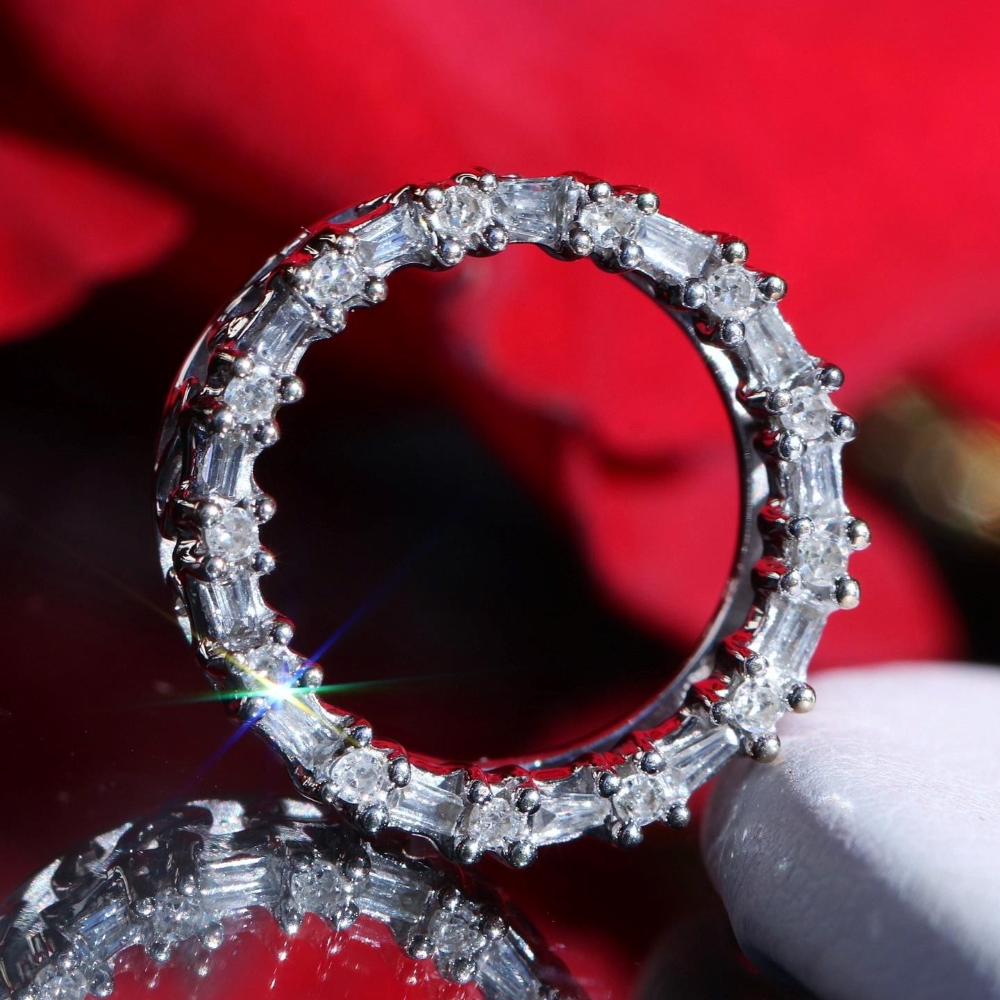 10k white gold pendant 0.18ct natural diamond circle of life charm 1.5gr N832