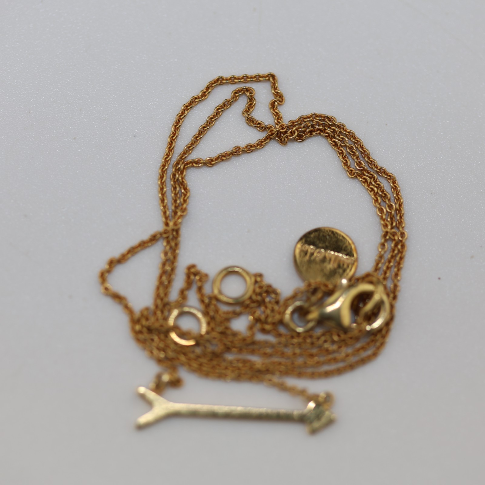 Golden Arrow Pendant Necklace Vermeil Sterling Silver