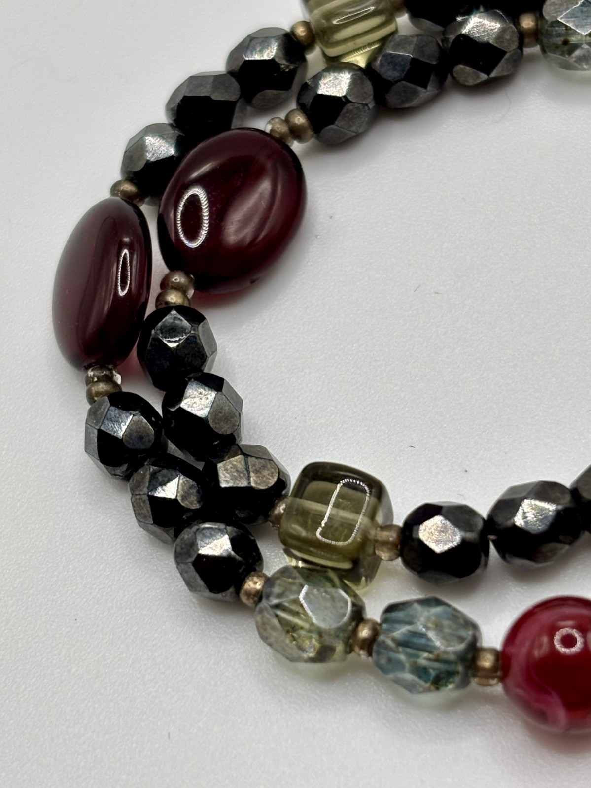 Vintage Crown Premier Design Faceted Glass Necklace Bohemian Sparkle Daily Glam